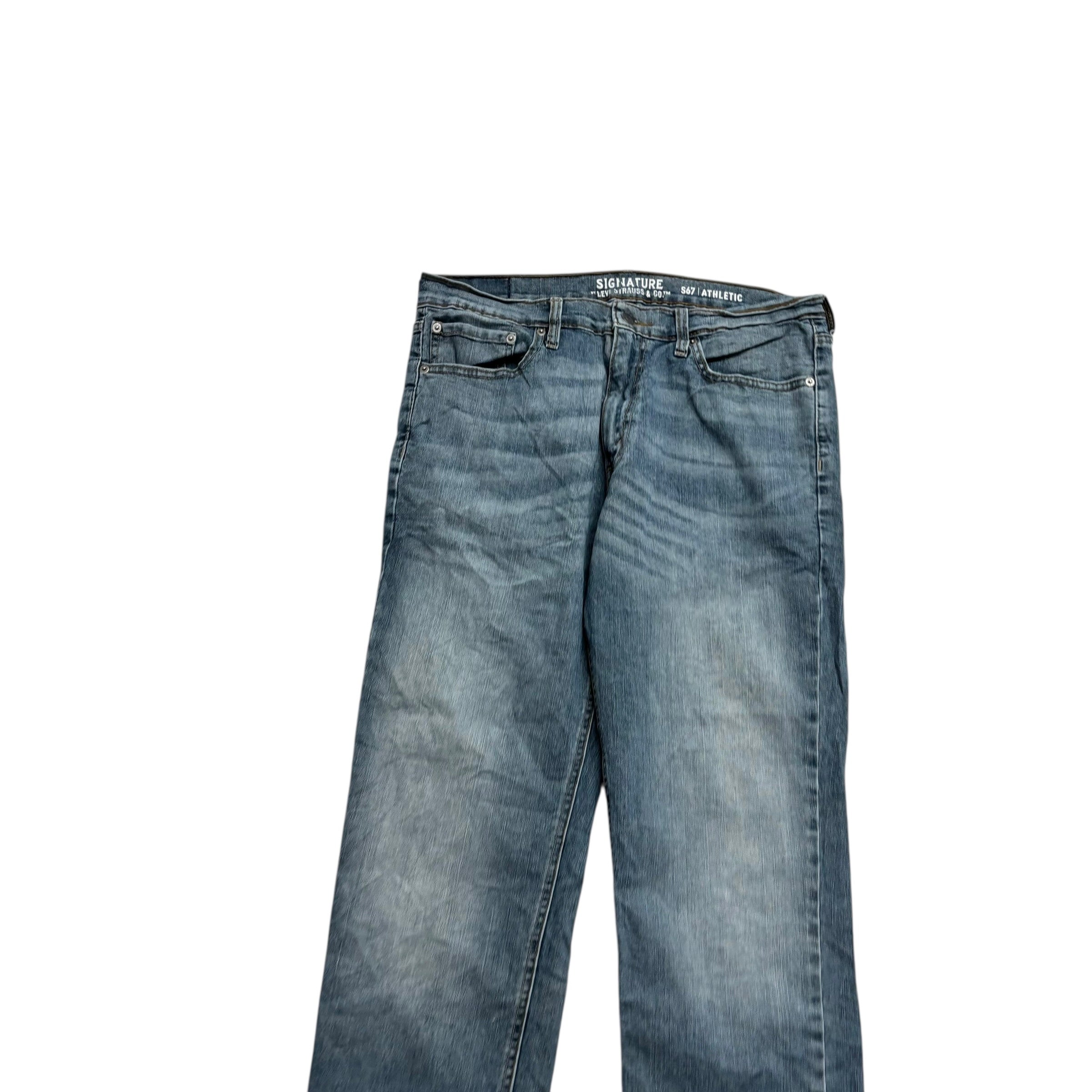 Levis Signature Jeans W34 L29 Mens Blue Athletic Straight Fit Stretch Denim