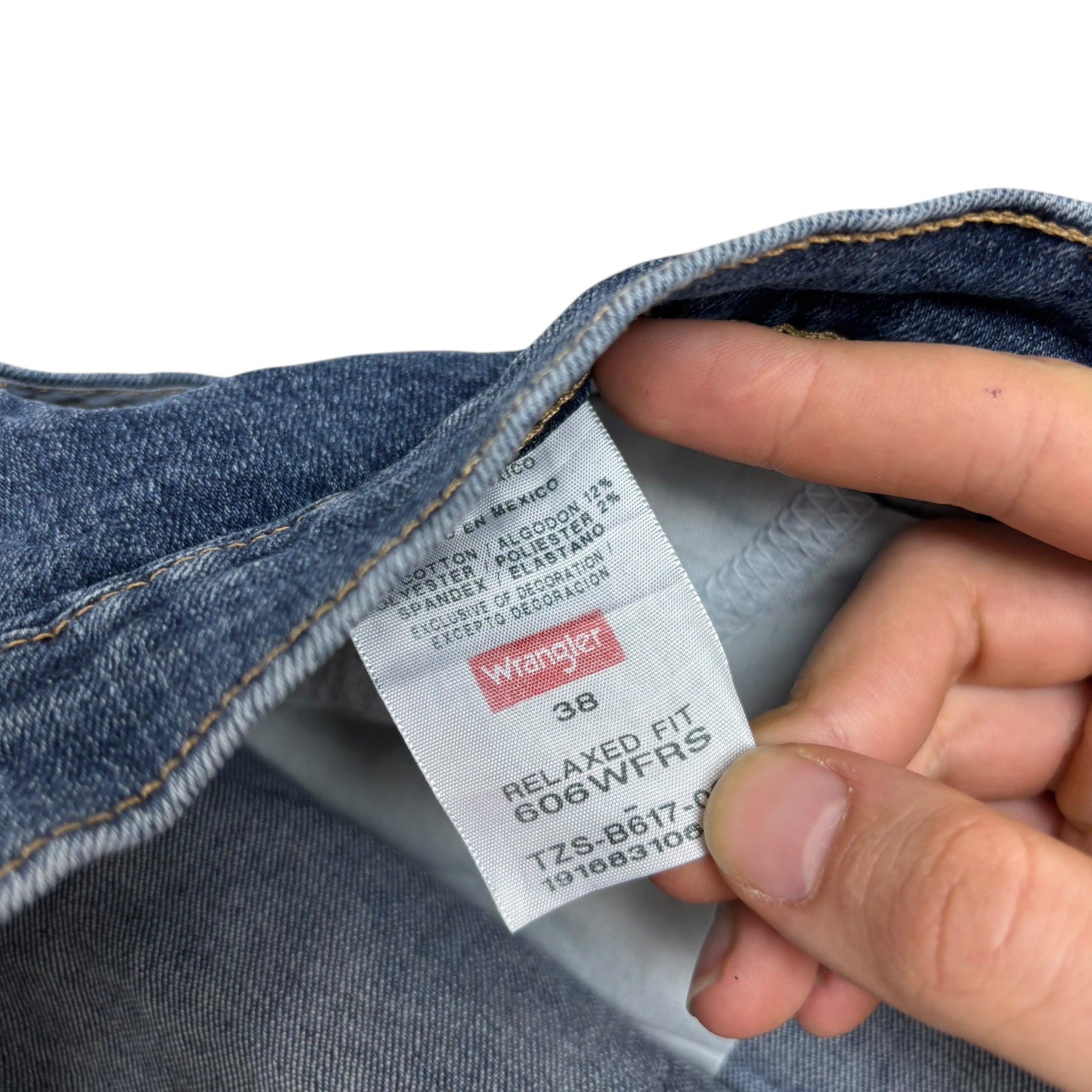 Wrangler Baggy Jorts W38 Mens Denim Shorts Mid Blue Relaxed Fit Stretch (E)