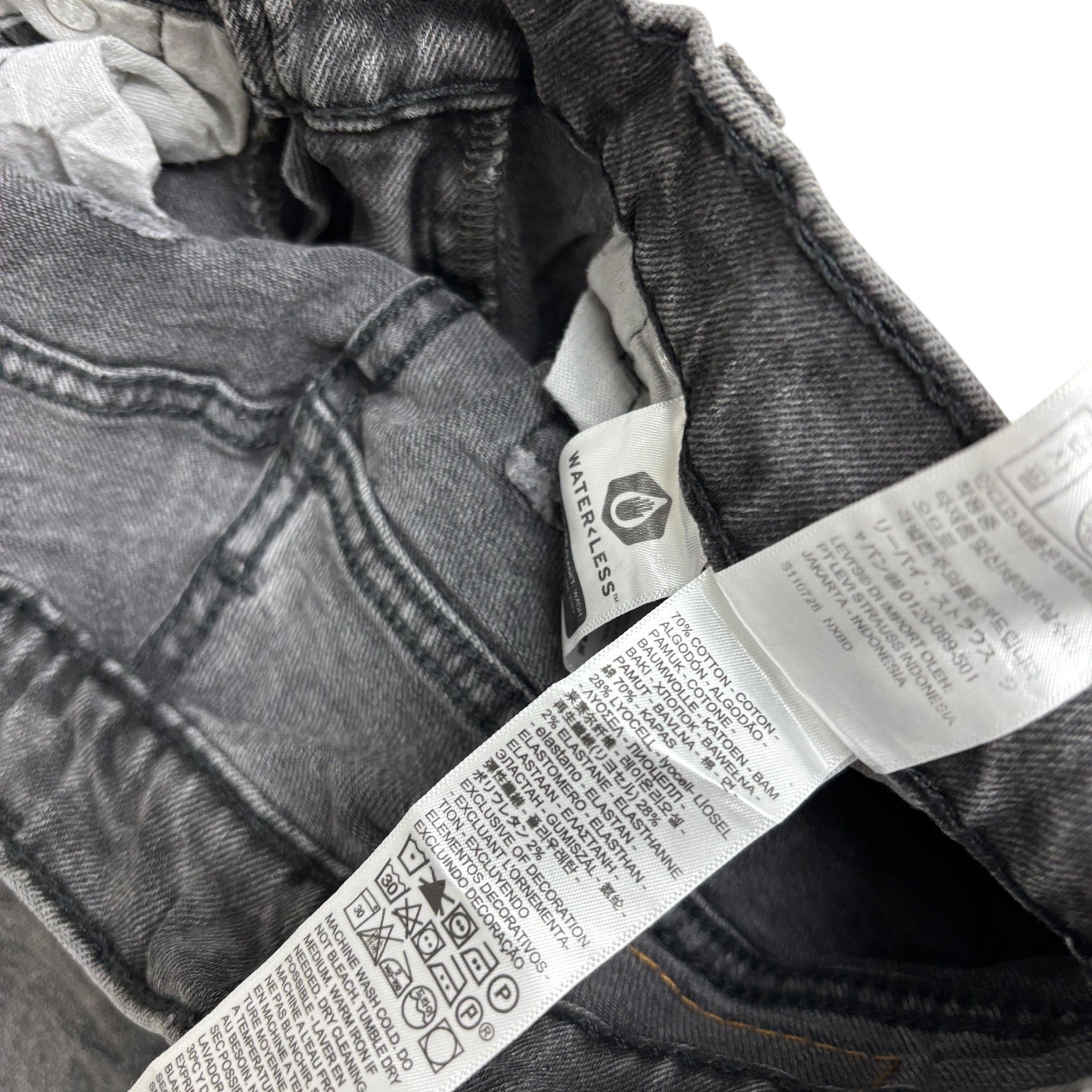 Levis 510 Jeans W28 L31 Mens Grey Skinny Fit Stretch Distressed Denim (F)