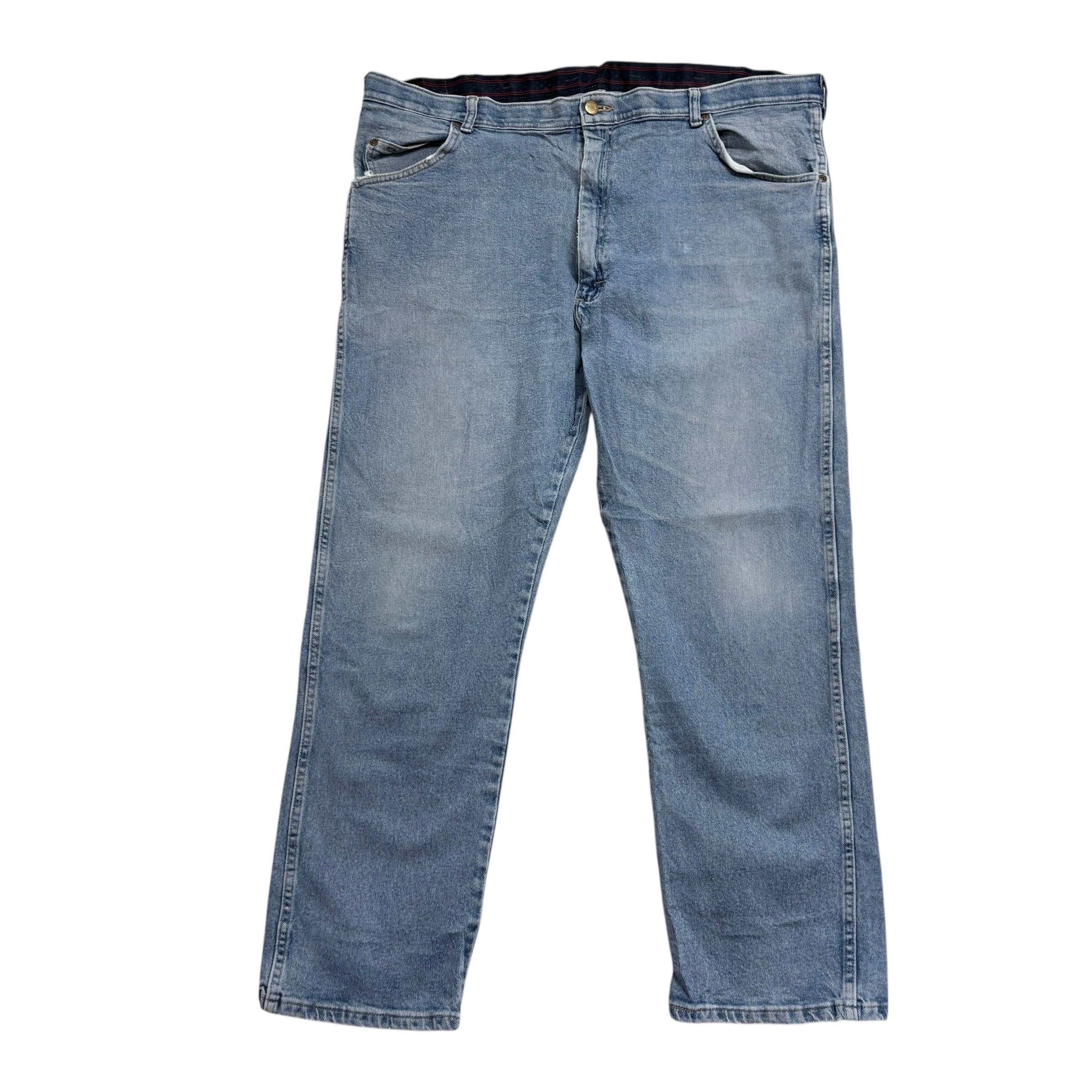 Wrangler Jeans W42 L30 Mens Light Blue Regular Straight Fit Stretch Denim