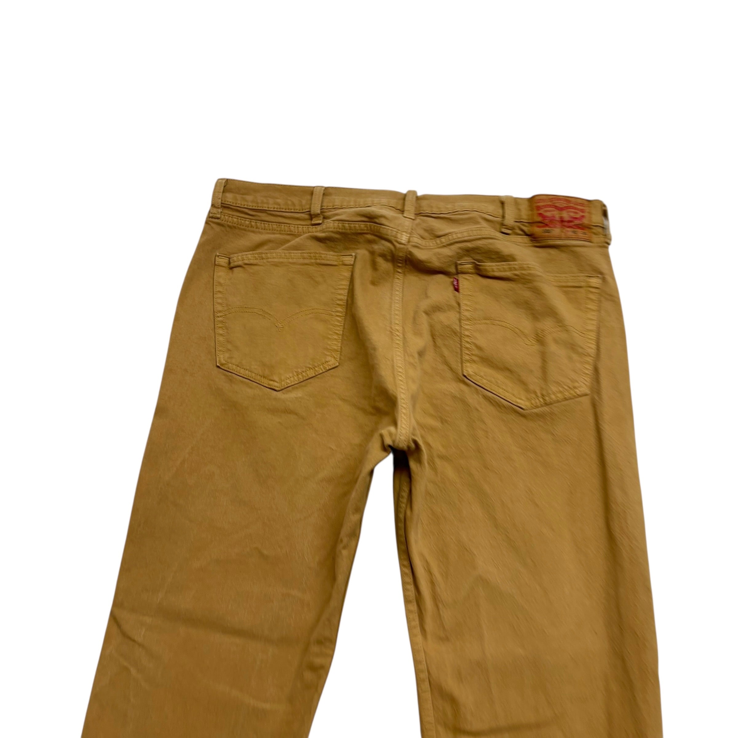 Levis 505 Jeans W40 L30 Mens Yellow Regular Straight Fit Stretch Denim (E)