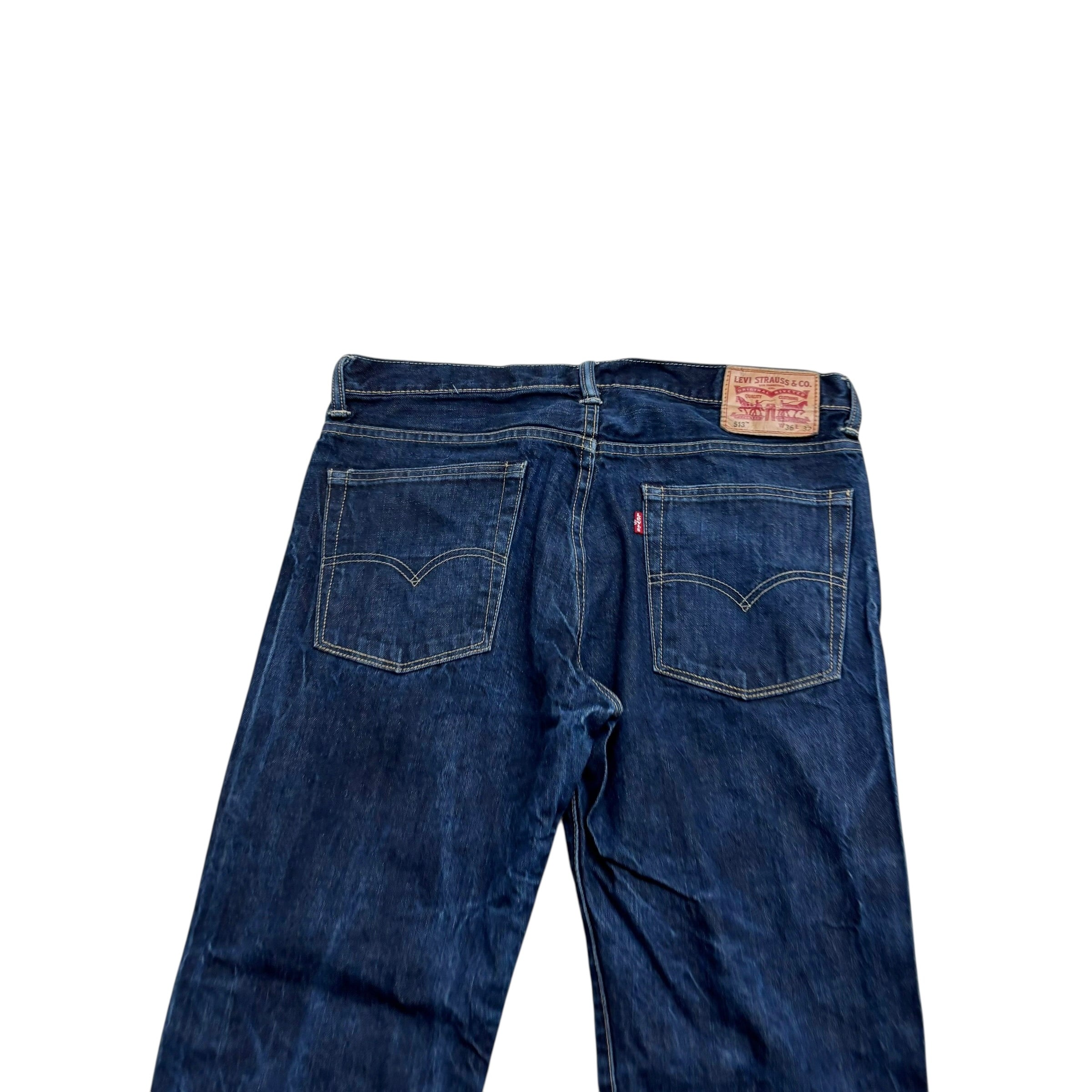 Levis 513 Jeans W36 L32 Mens Dark Blue Slim Straight Fit Denim