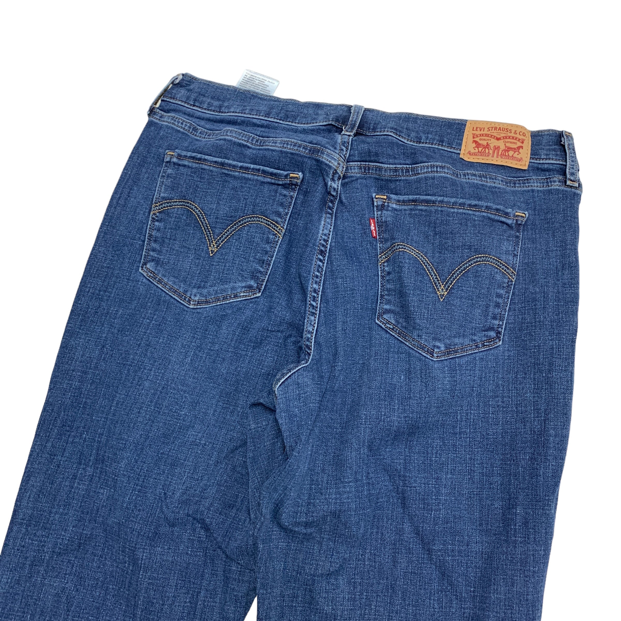 Levis Classic Straight Jeans W30 L27 Womens Dark Blue Stretch Denim