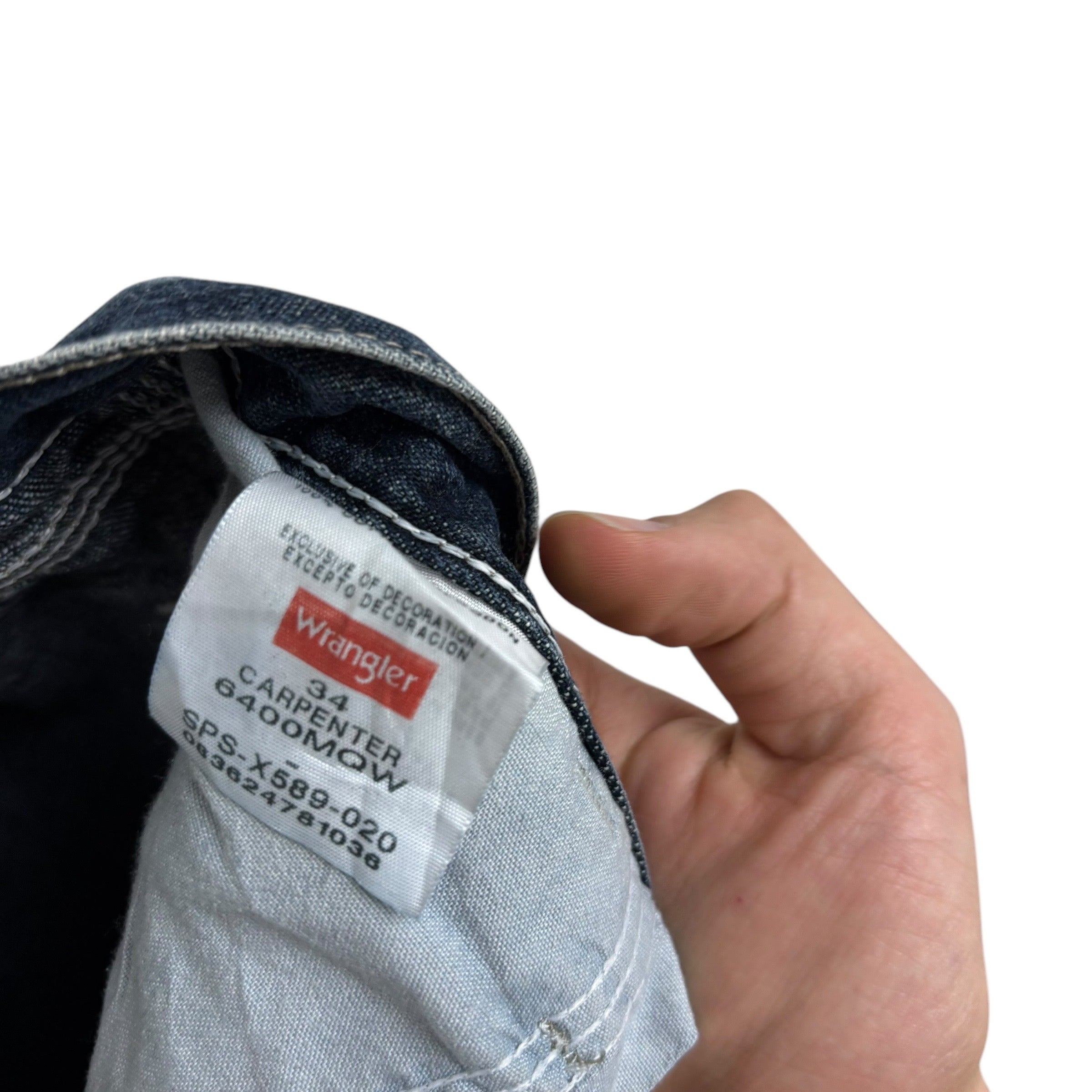 Wrangler Baggy Jorts W34 Mens Dark Blue Denim Shorts Relaxed Fit Carpenter