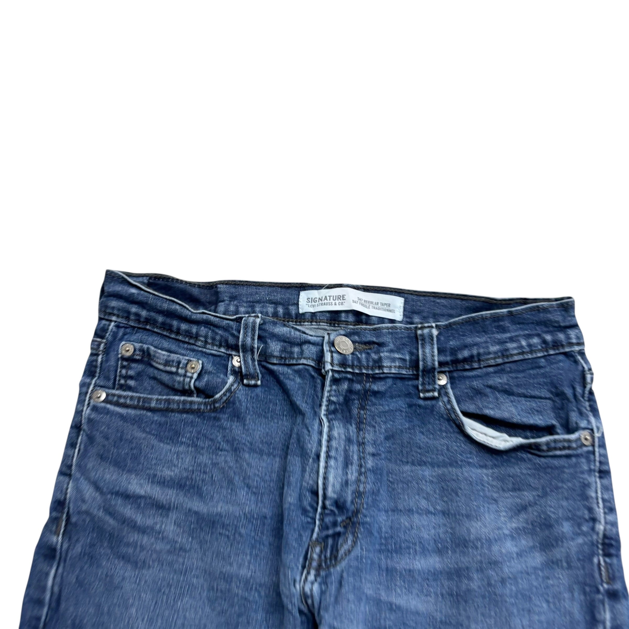 Levis Signature Jeans W30 L29 Mens Navy Blue Regular Tapered Fit Stretch (E)