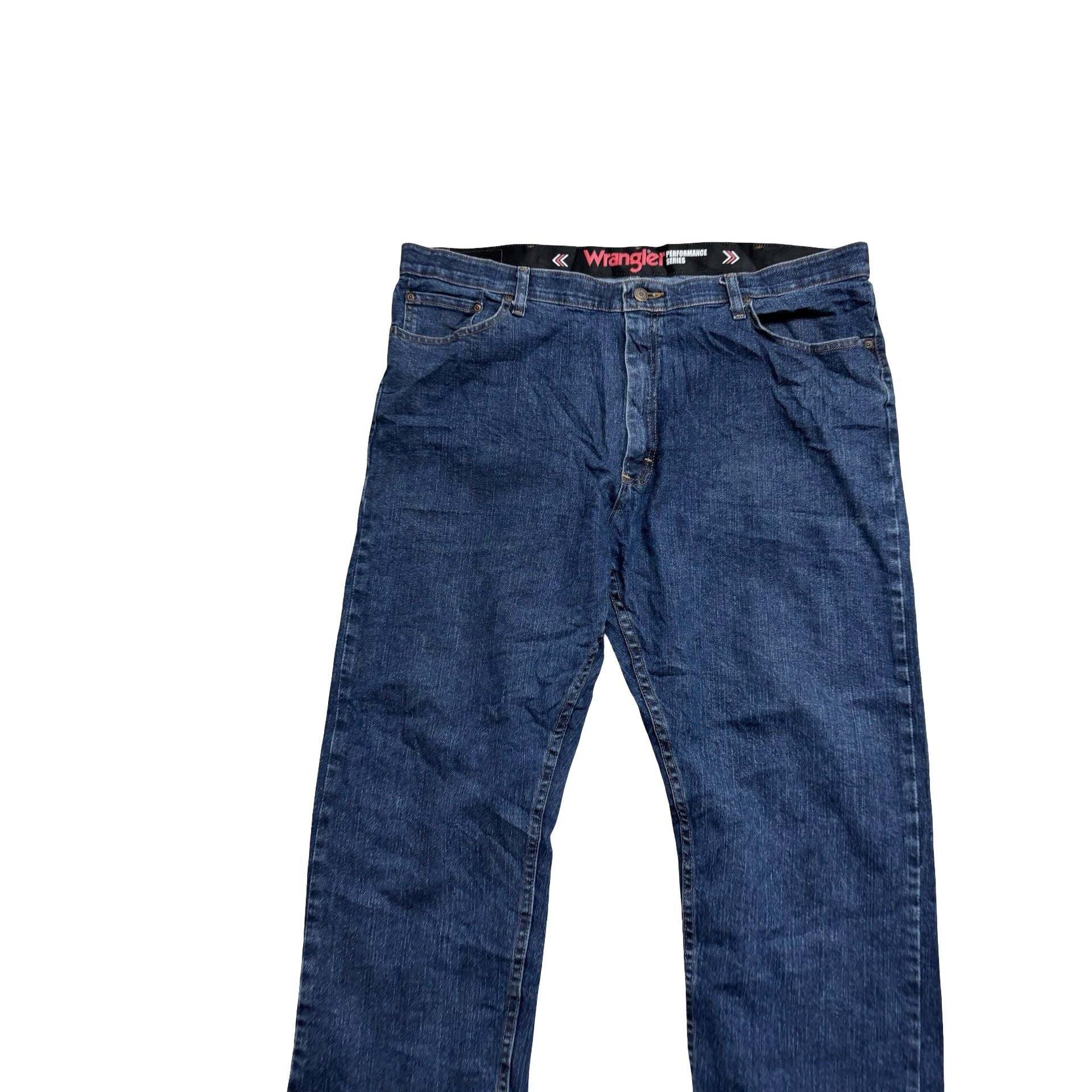 Wrangler Jeans W40 L30 Mens Dark Blue Regular Straight Fit Stretch Denim