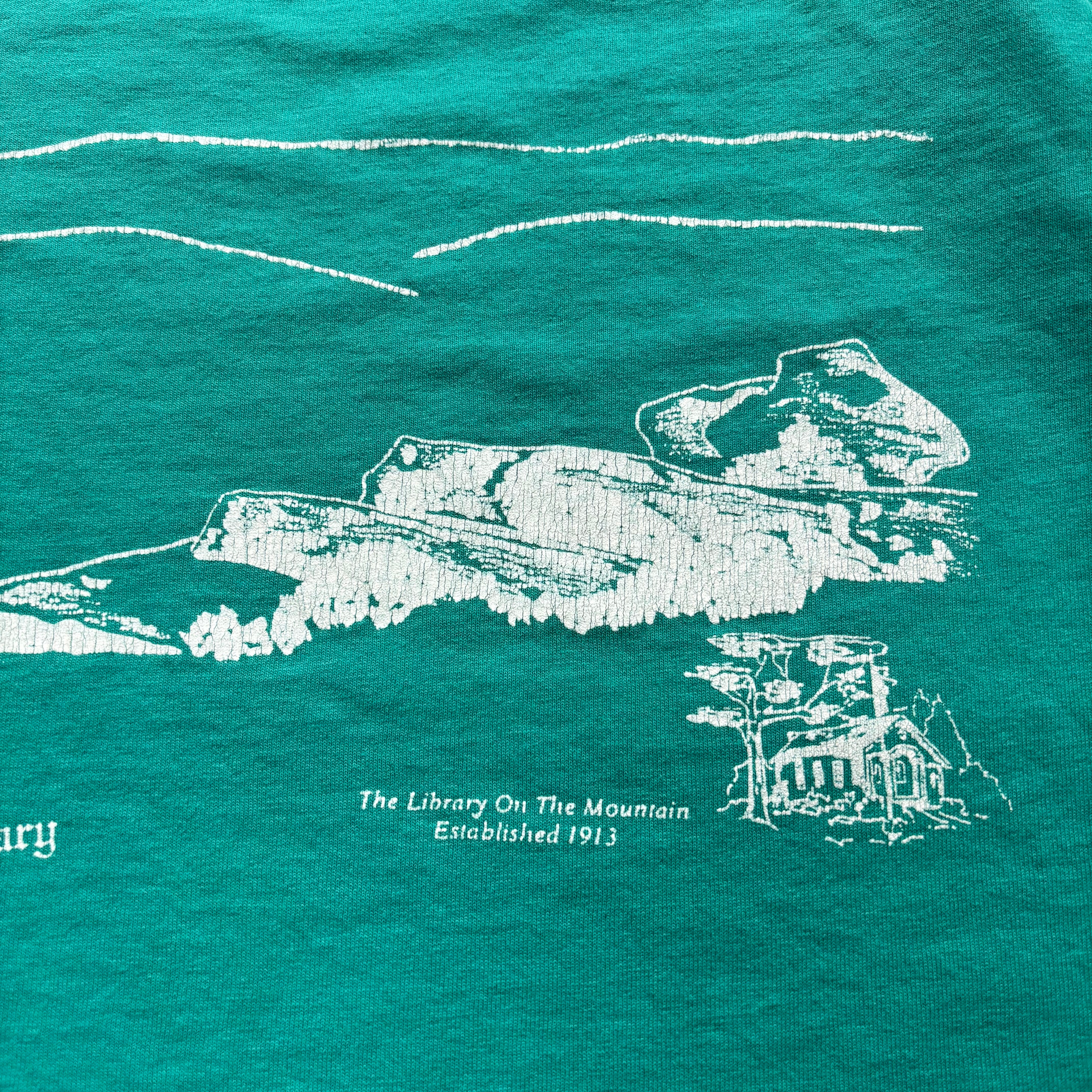 Vintage T Shirt Mens XL Blue Teal Single Stitch Graphic Print 90s USA (E)