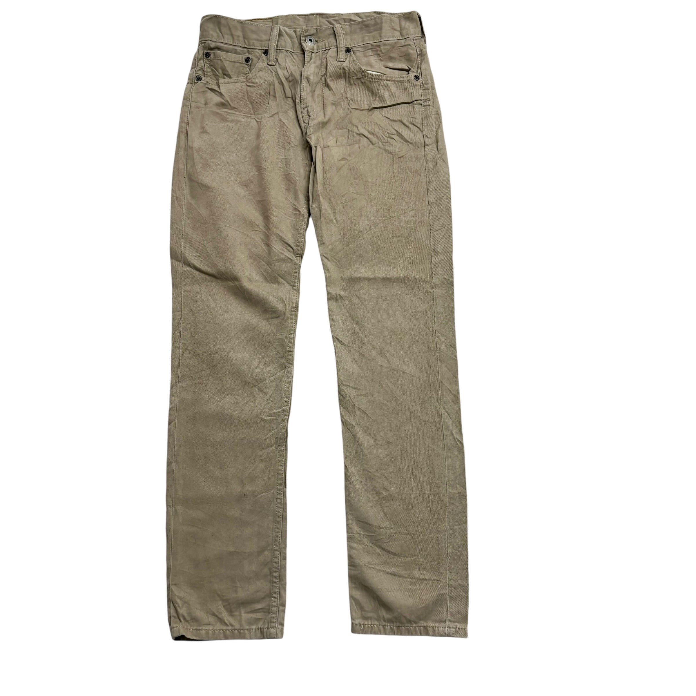 Levis 511 Trousers W28 L30 Mens Beige Tan Slim Fit Cotton Pants