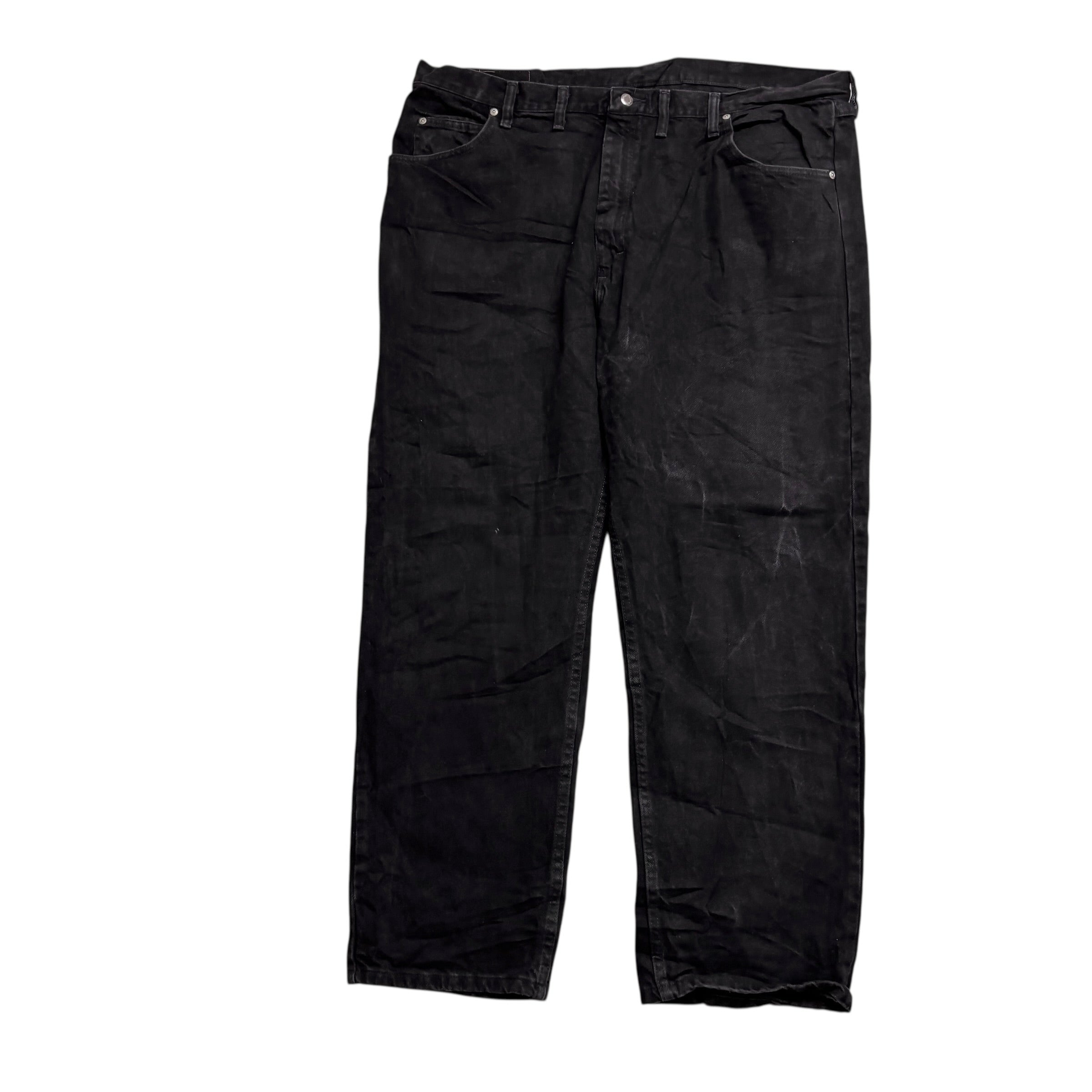 Wrangler Jeans W44 L31 Mens Black Baggy Relaxed Straight Fit Denim