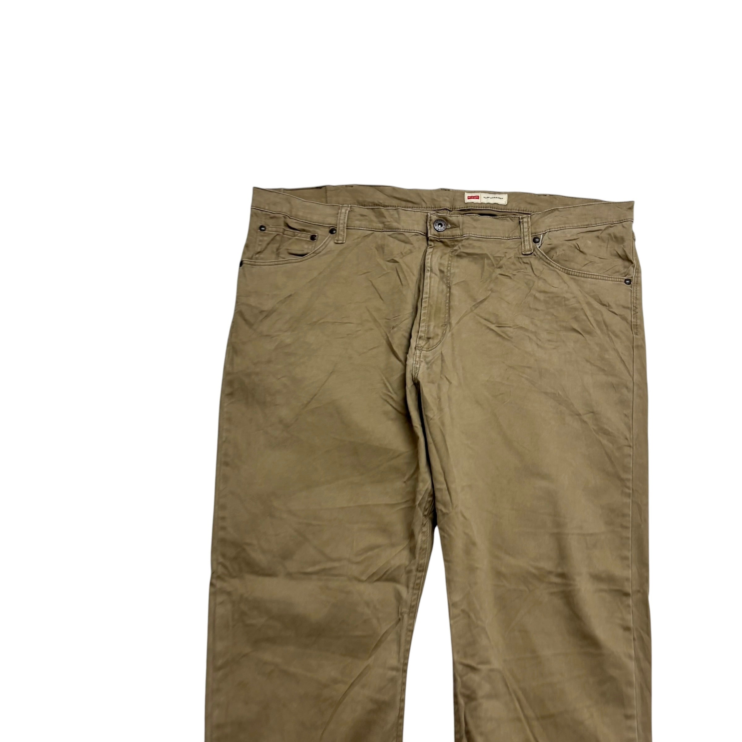 Wrangler Trousers W42 L30 Mens Tan Slim Straight Fit Pants