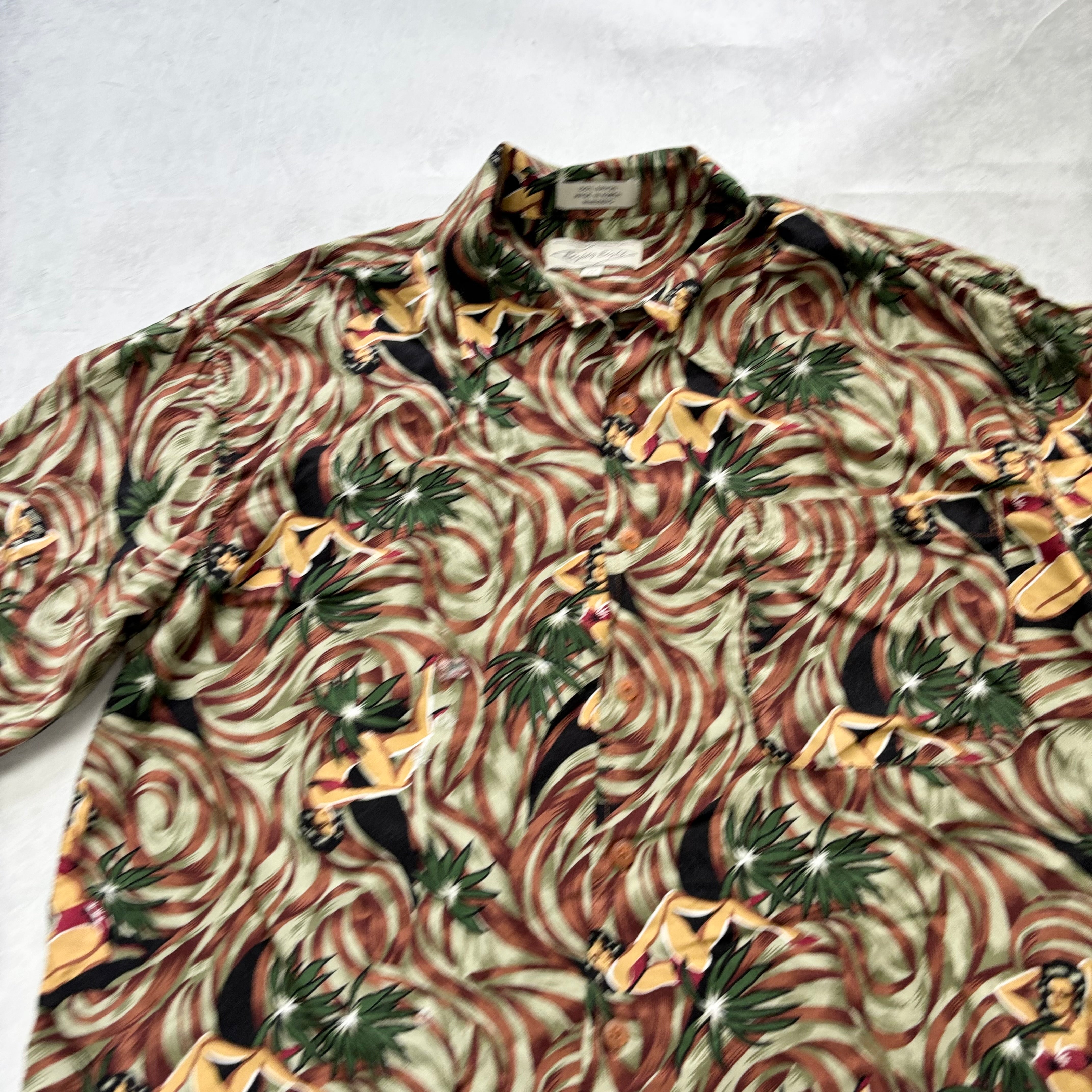 Vintage Hawaiian Shirt Mens Medium Multi Floral Aloha Short Sleeve Rayon (F)