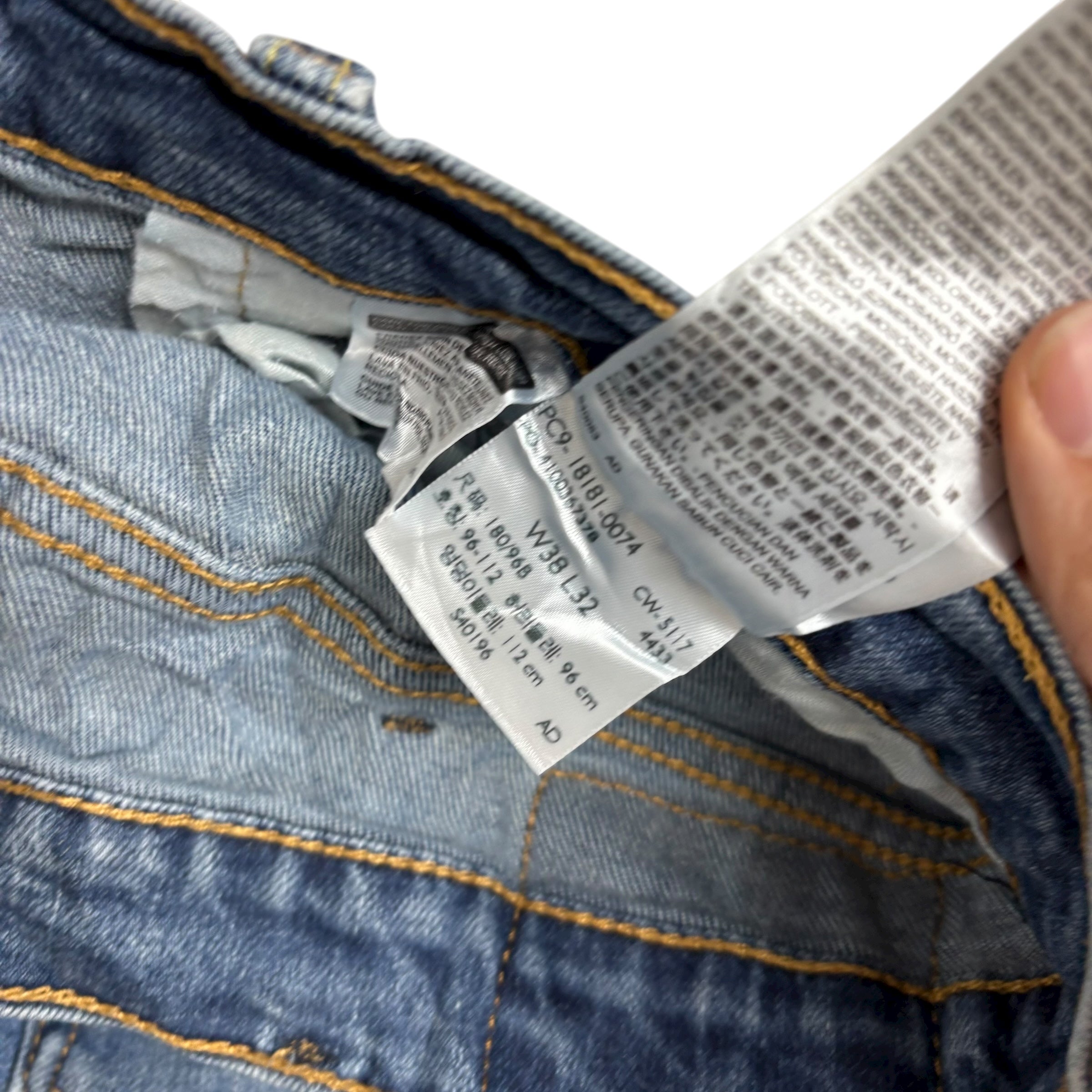 Levis 541 Jeans W38 L30 Mens Mid Blue Athletic Tapered Fit Stretch Denim (E)