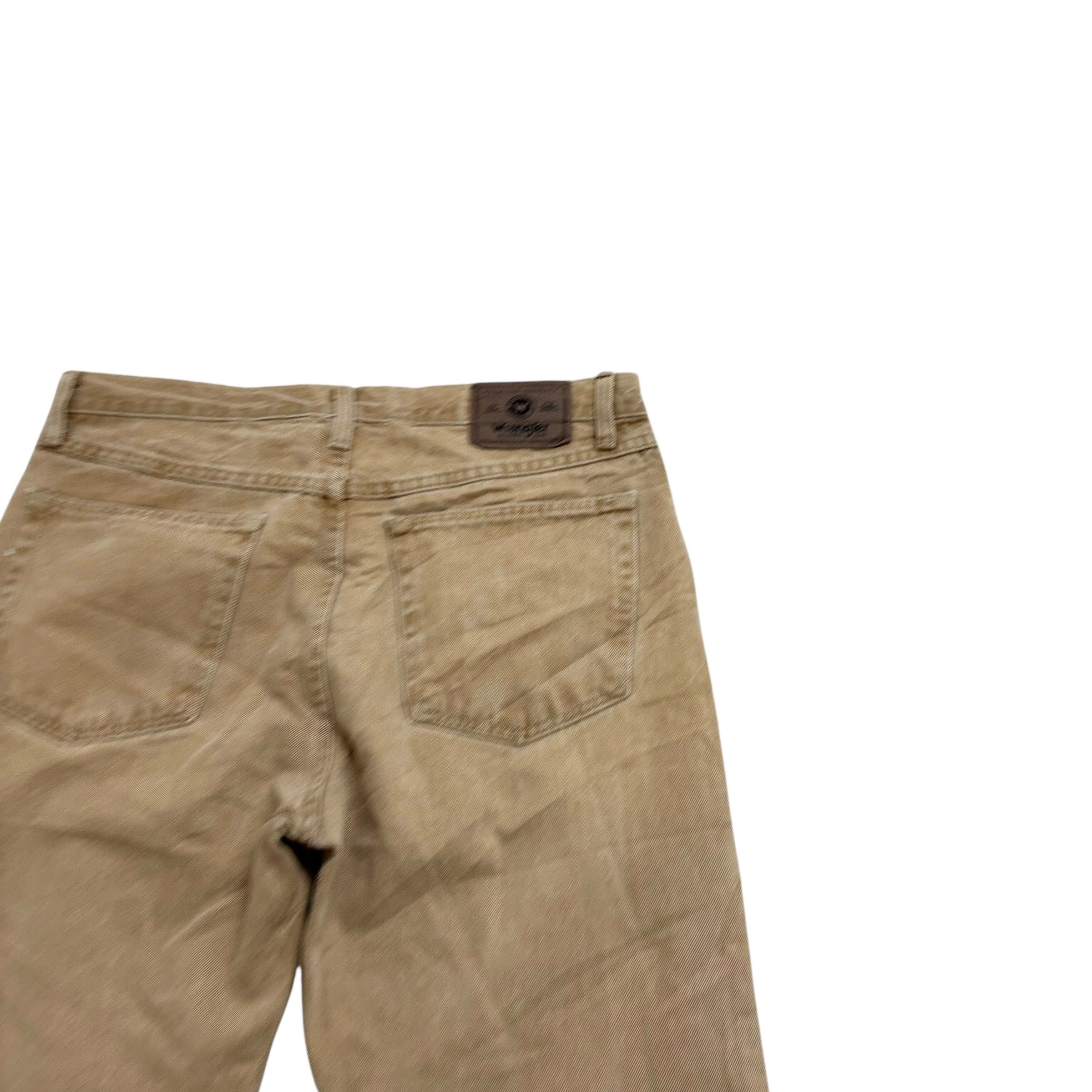 Wrangler Jeans W32 L32 Mens Beige Tan Regular Straight Fit Denim