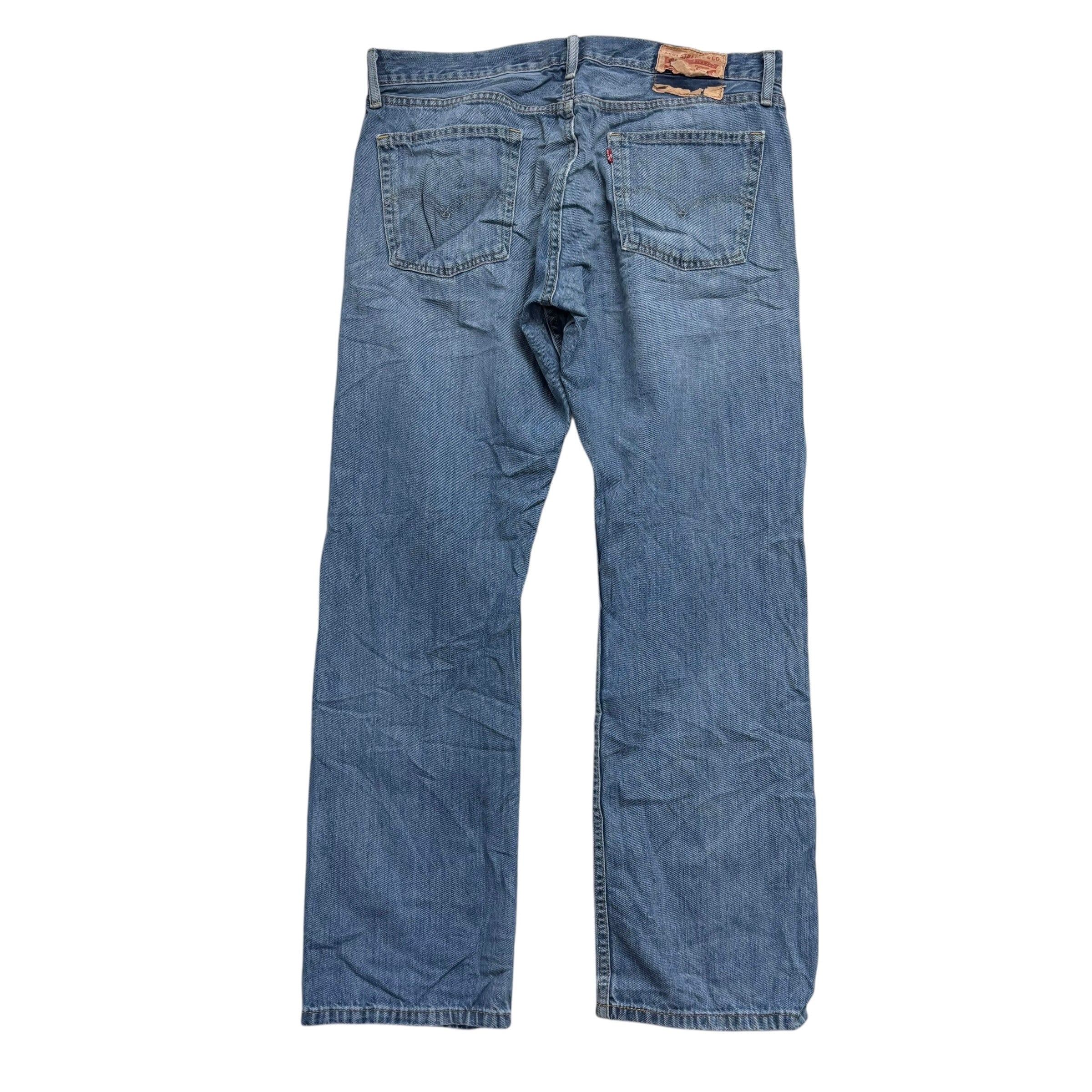 Levis 514 Jeans W36 L32 Mens Mid Blue Regular Straight Fit Denim (F)