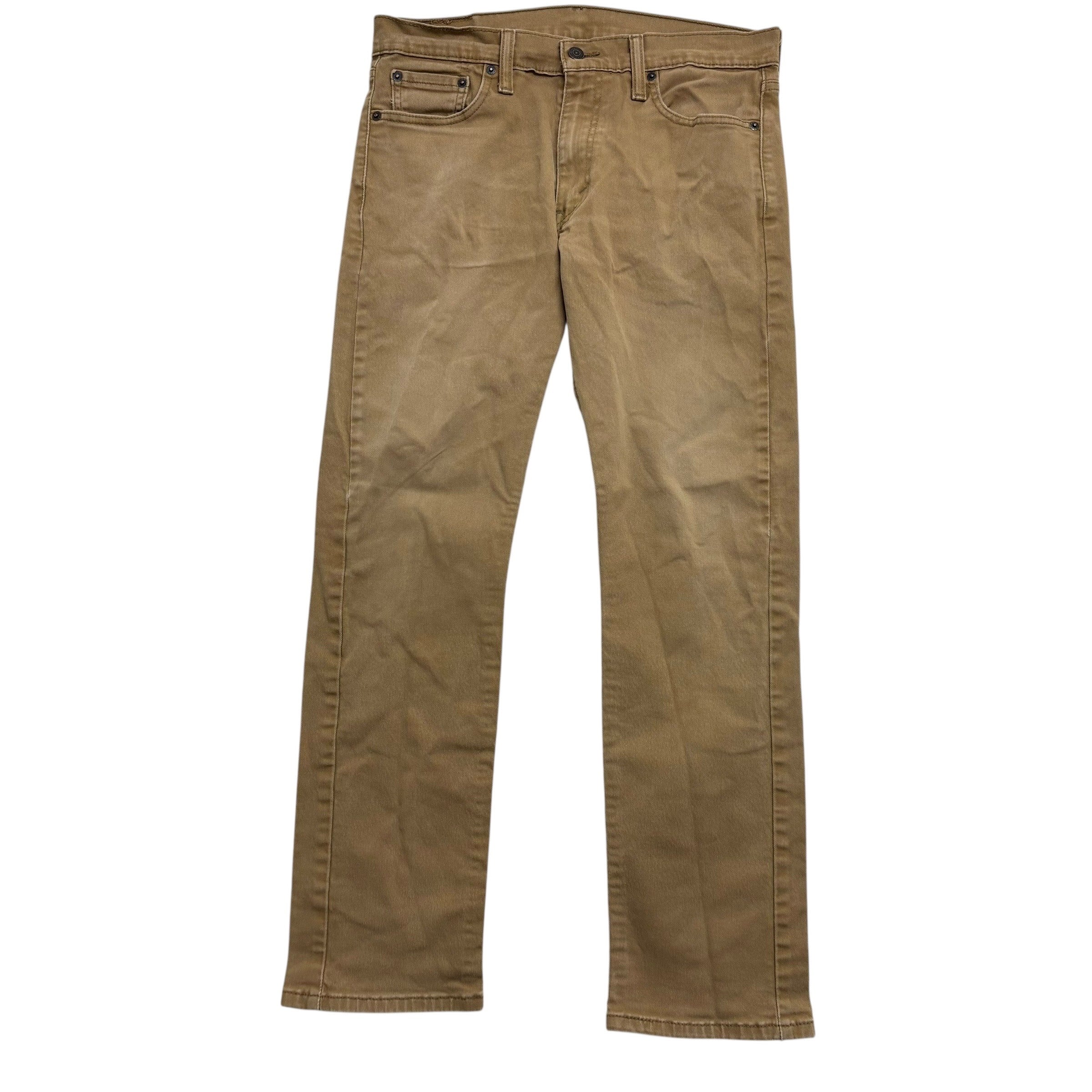 Levis 513 Jeans W32 L29 Mens Beige Tan Slim Straight Fit Stretch Denim