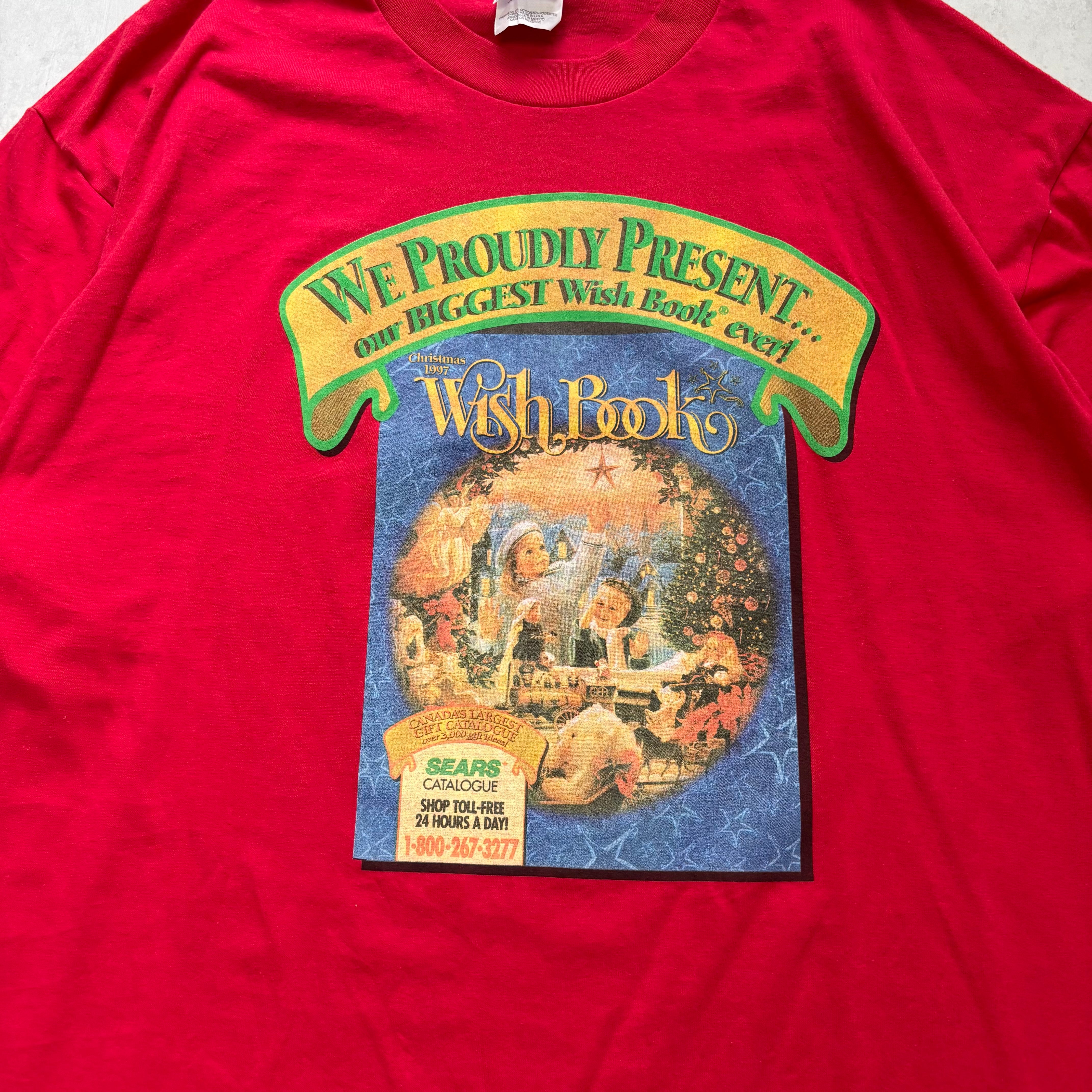 Vintage T Shirt Mens XL Red Graphic Print 90s Book Christmas (E)
