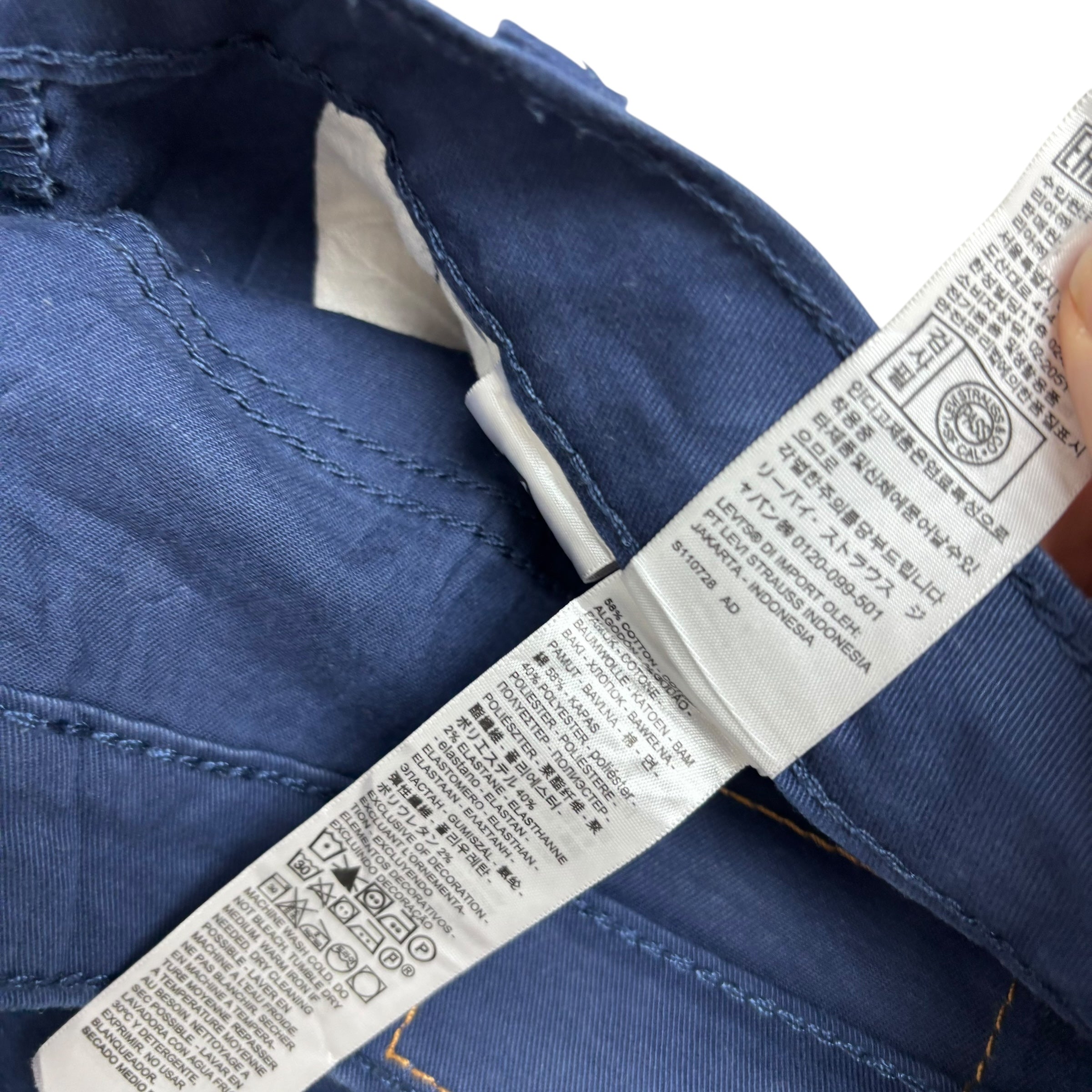 Levis 541 Jeans W33 L30 Mens Navy Blue Athletic Tapered Fit Stretch Pants (E)