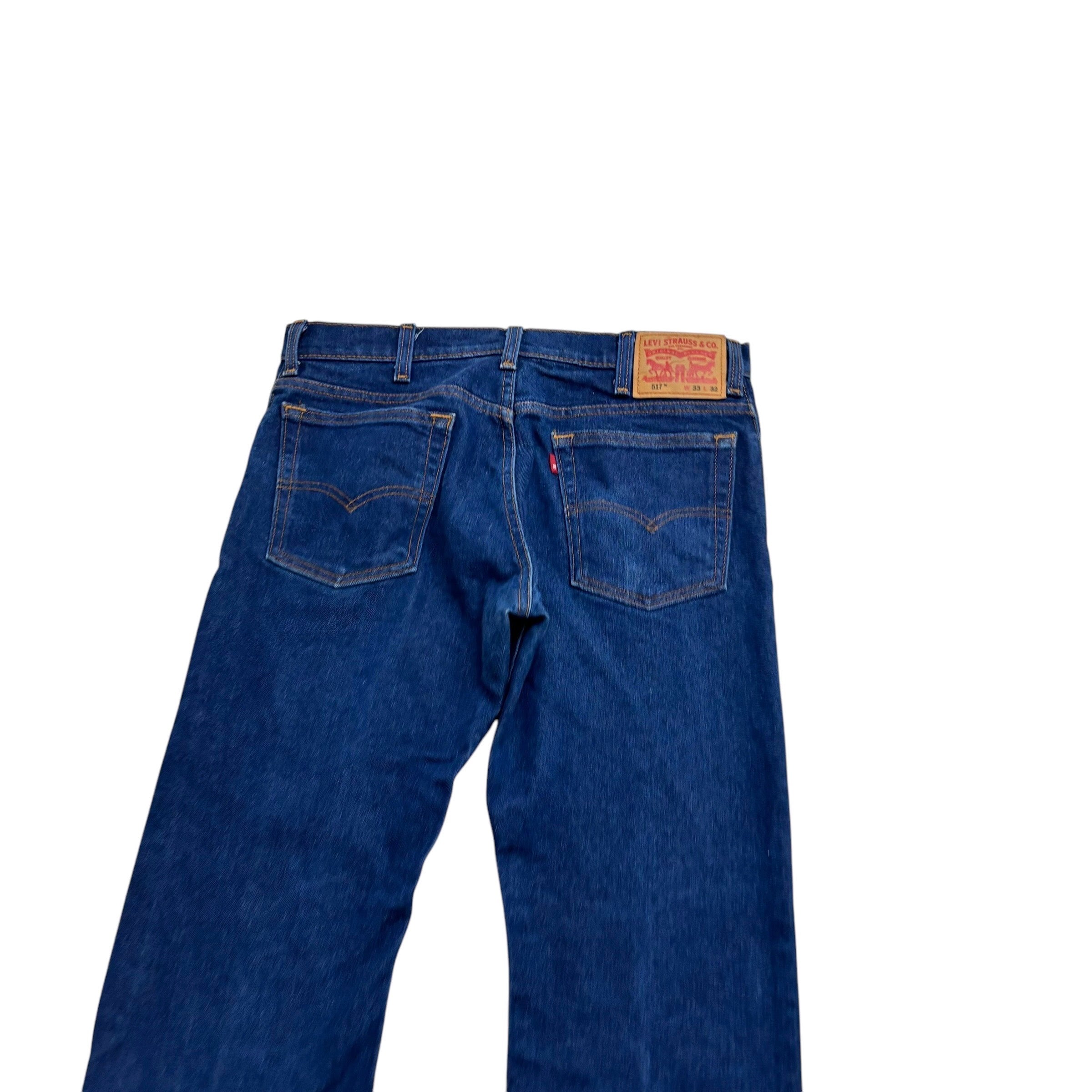 Levis 517 Jeans W33 L31 Mens Dark Blue Regular Bootcut Fit Denim (E)