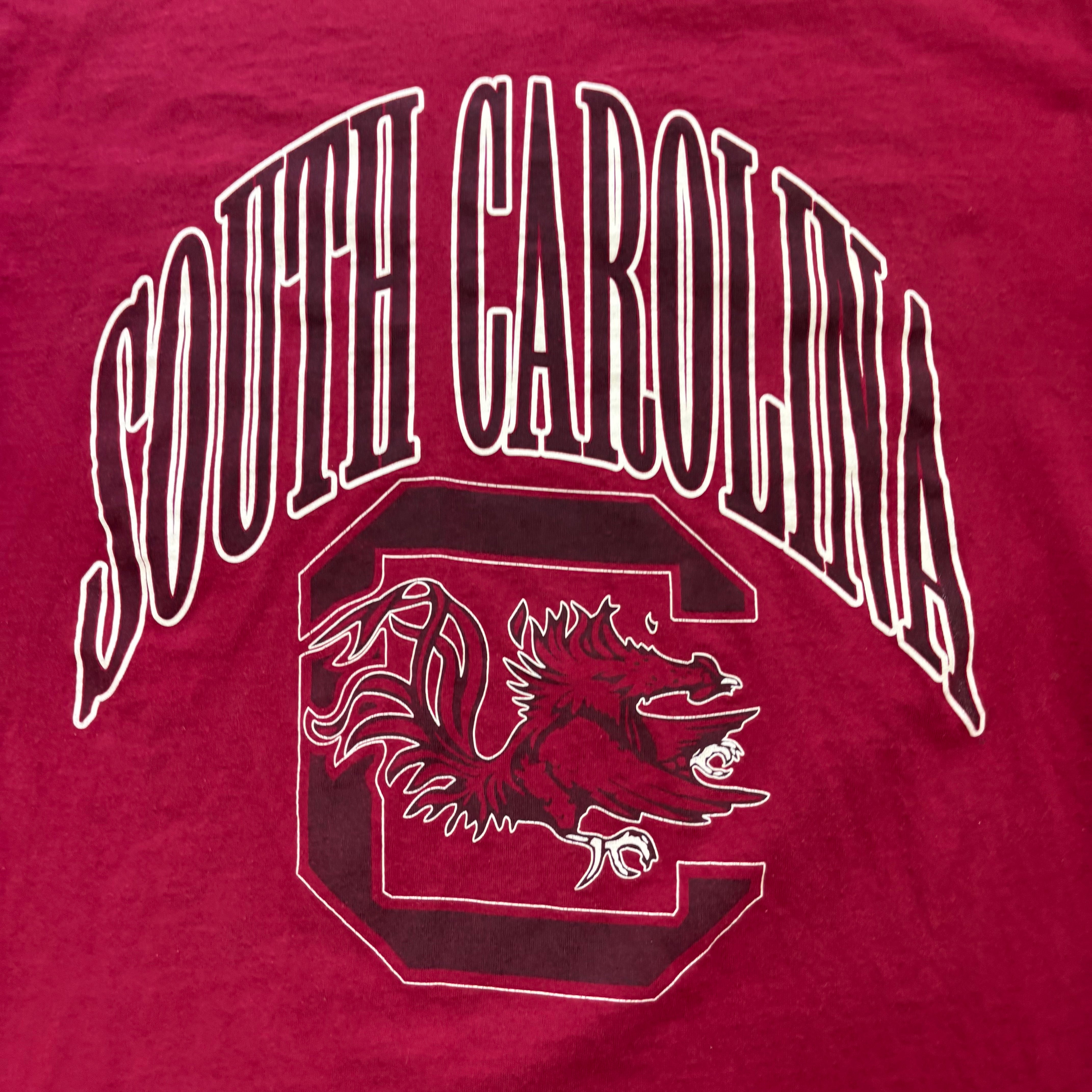 Vintage T Shirt Mens XL Burgundy Single Stitch Graphic Print 90s College (E)