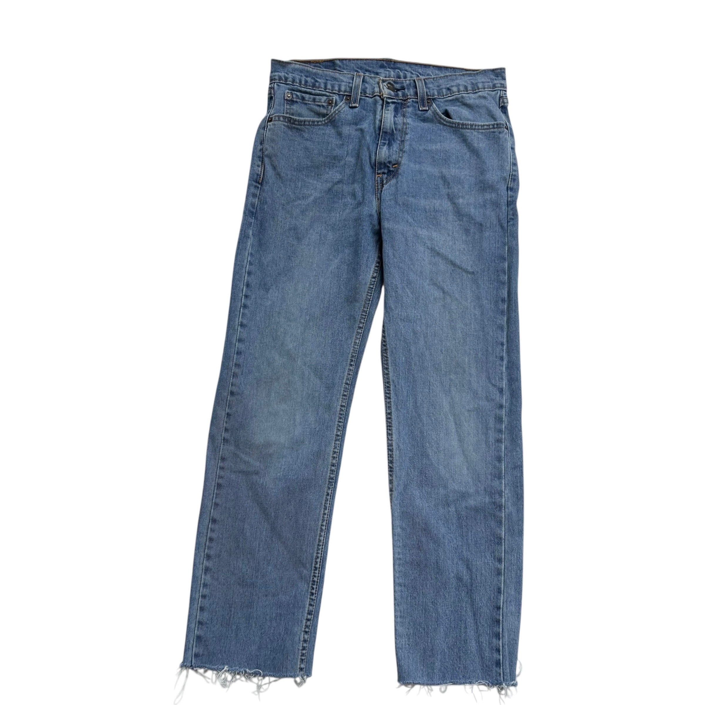 Levis 505 Jeans W30 L26 Mens Mid Blue Regular Straight Fit Stretch Denim (F)