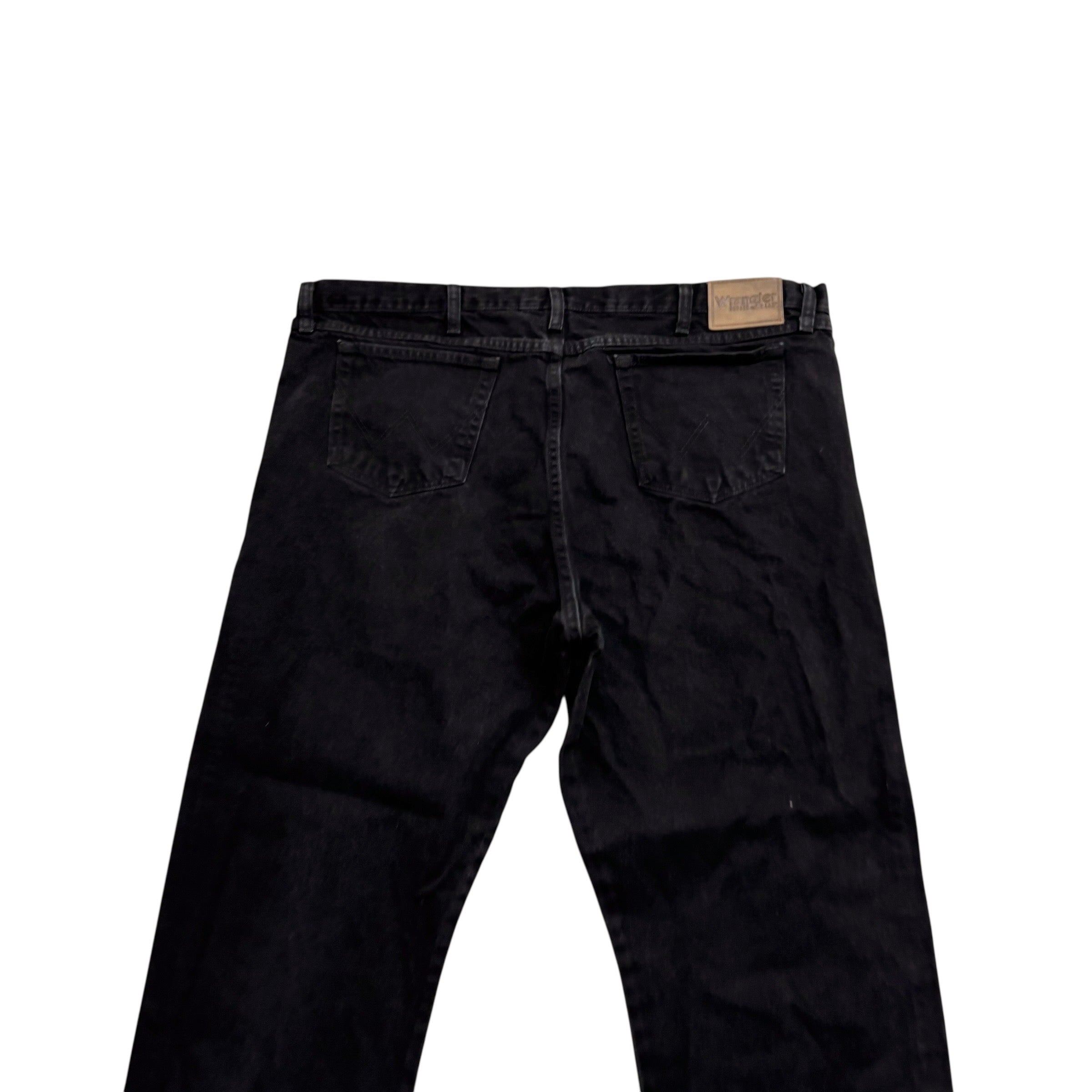 Wrangler Jeans W44 L30 Mens Black Regular Straight Fit Vintage Denim (E)