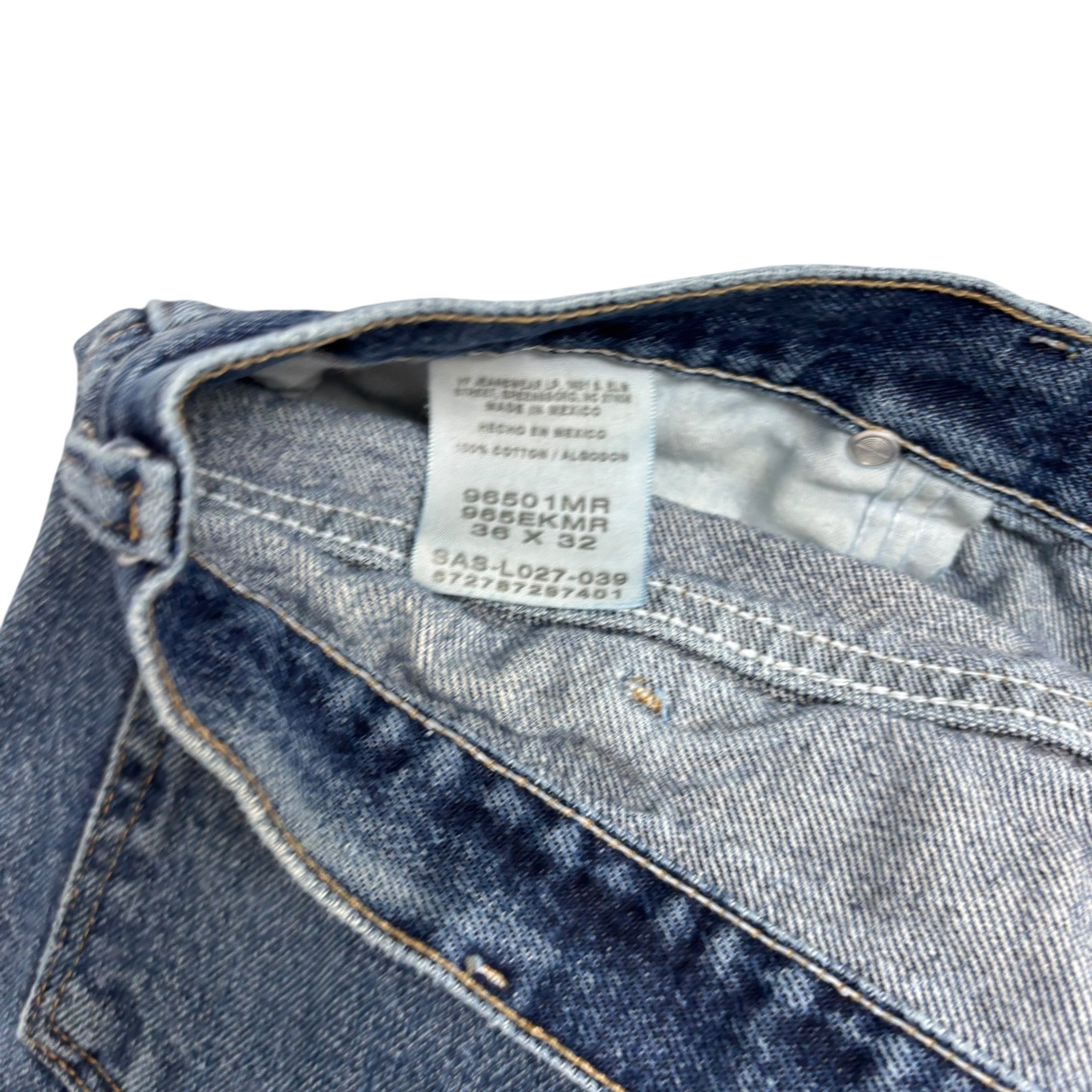 Wrangler Jeans W35 L26 Mens Mid Blue Regular Straight Fit Vintage Denim (F)