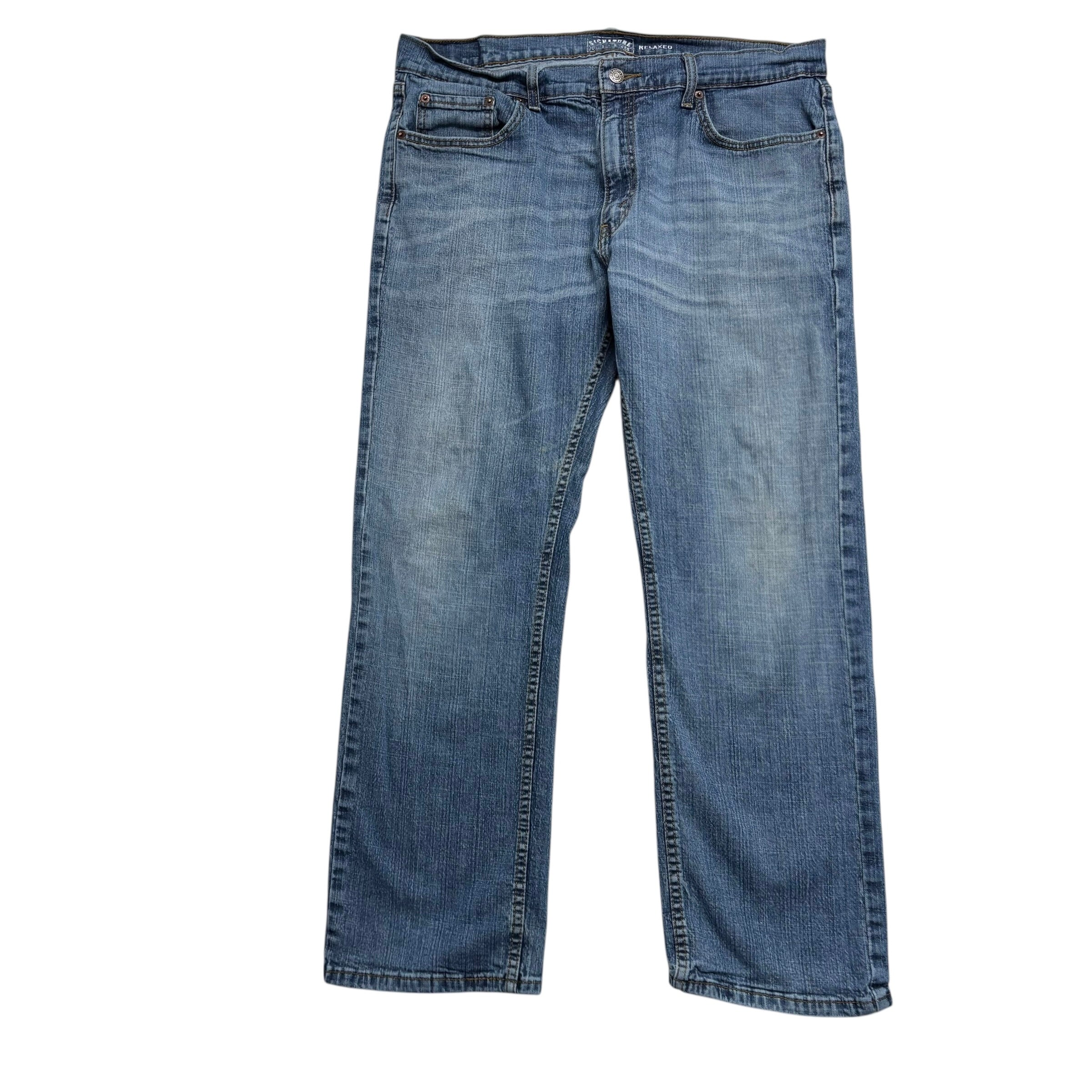 Levis Signature Jeans W36 L30 Mens Mid Blue Baggy Relaxed Fit Stretch