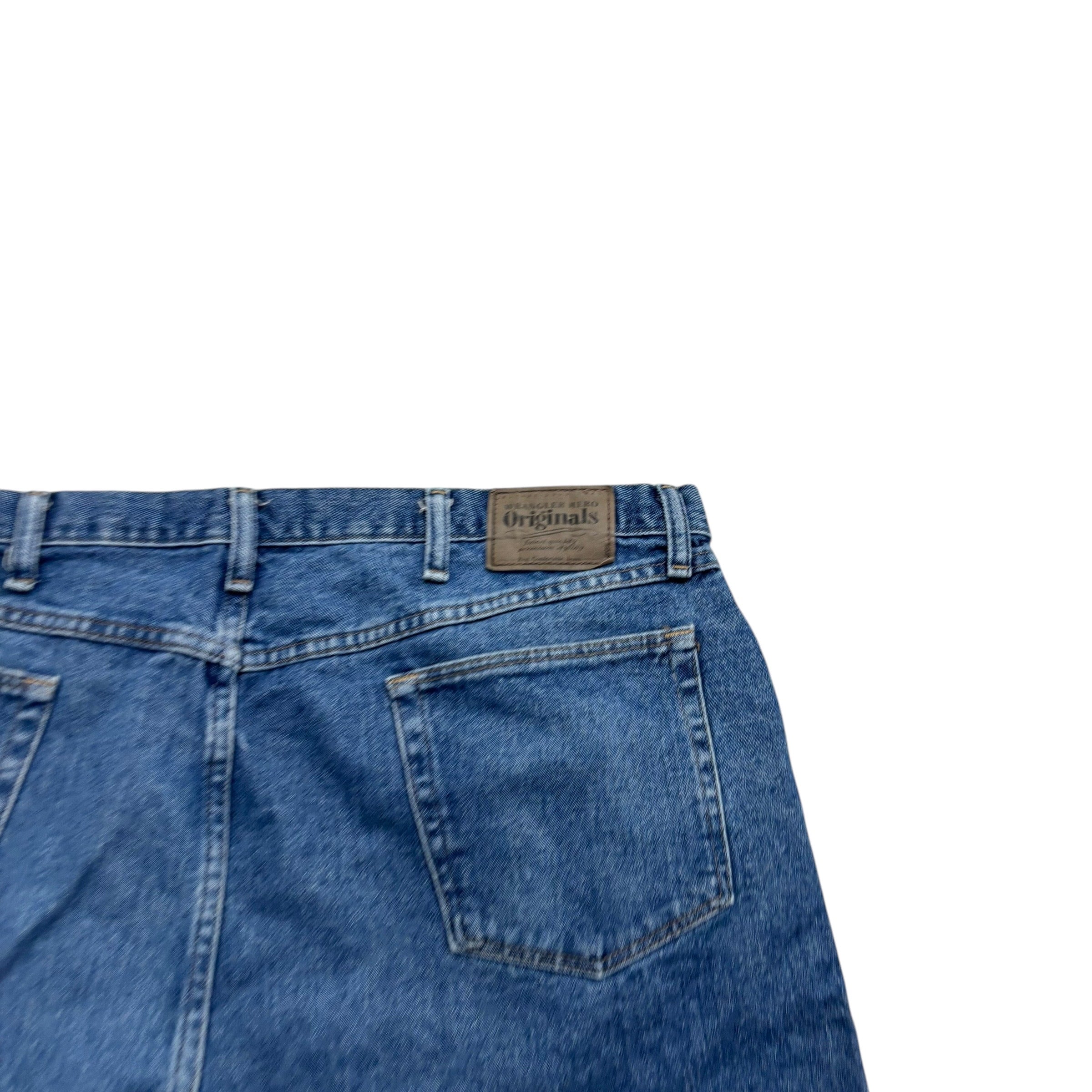 Vintage Wrangler Baggy Jorts W44 Mens Denim Shorts Mid Blue Relaxed Fit