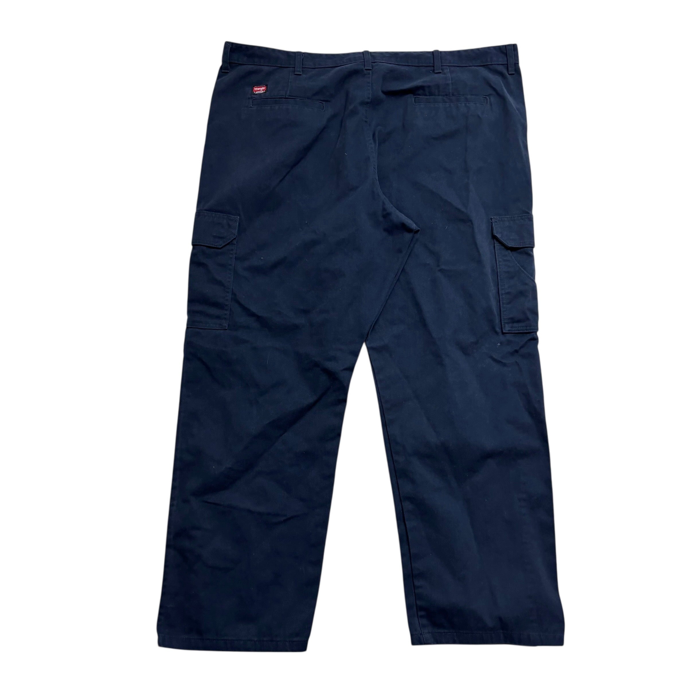Wrangler Cargo Pants W44 L30 Mens Navy Blue Relaxed Straight Fit Trousers