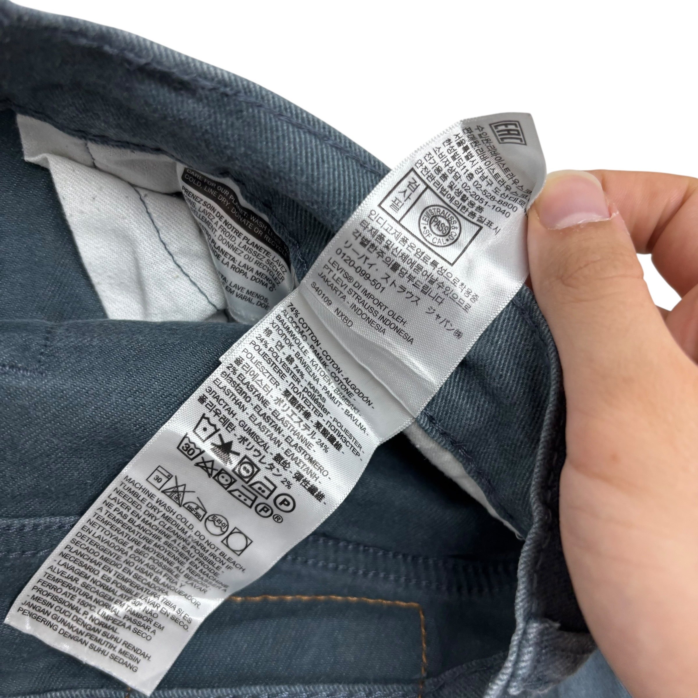 Levis 511 Trousers W33 L32 Mens Blue Slim Fit Stretch Pants