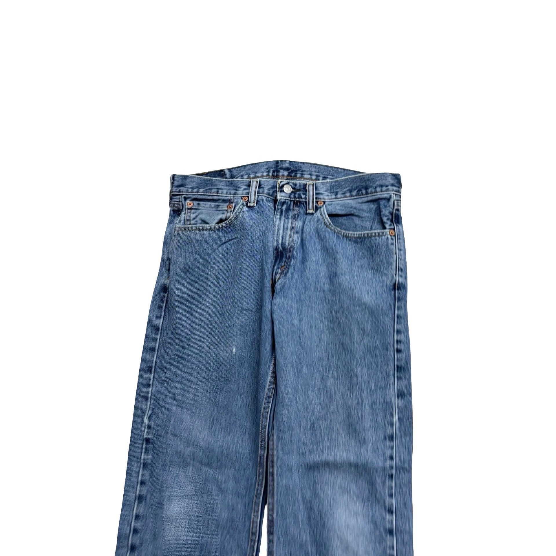 Levis 505 Jeans W32 L30 Mens Mid Blue Regular Straight Fit Denim