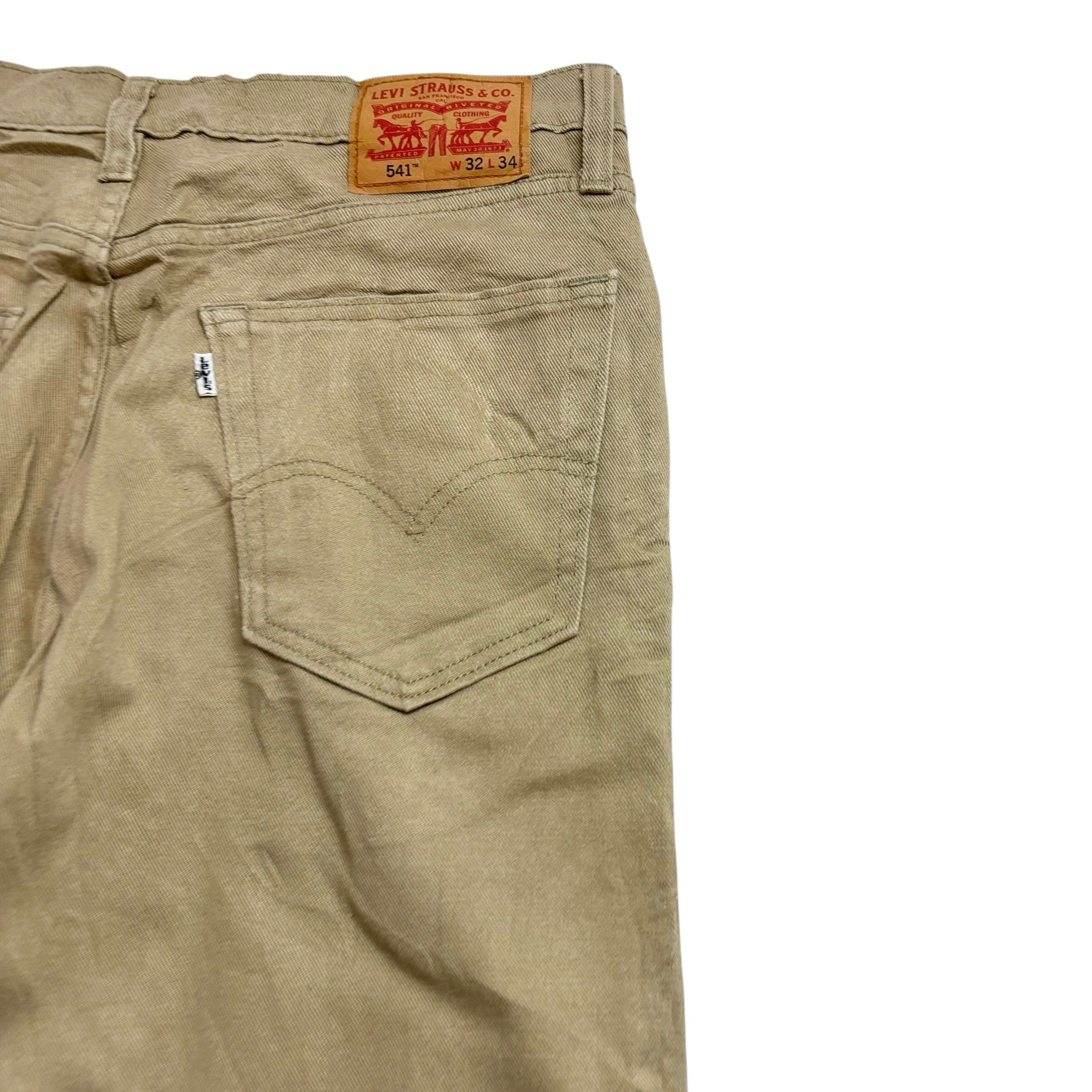 Levis 541 Trousers W32 L34 Mens Beige Tan Athletic Taper Fit Pants