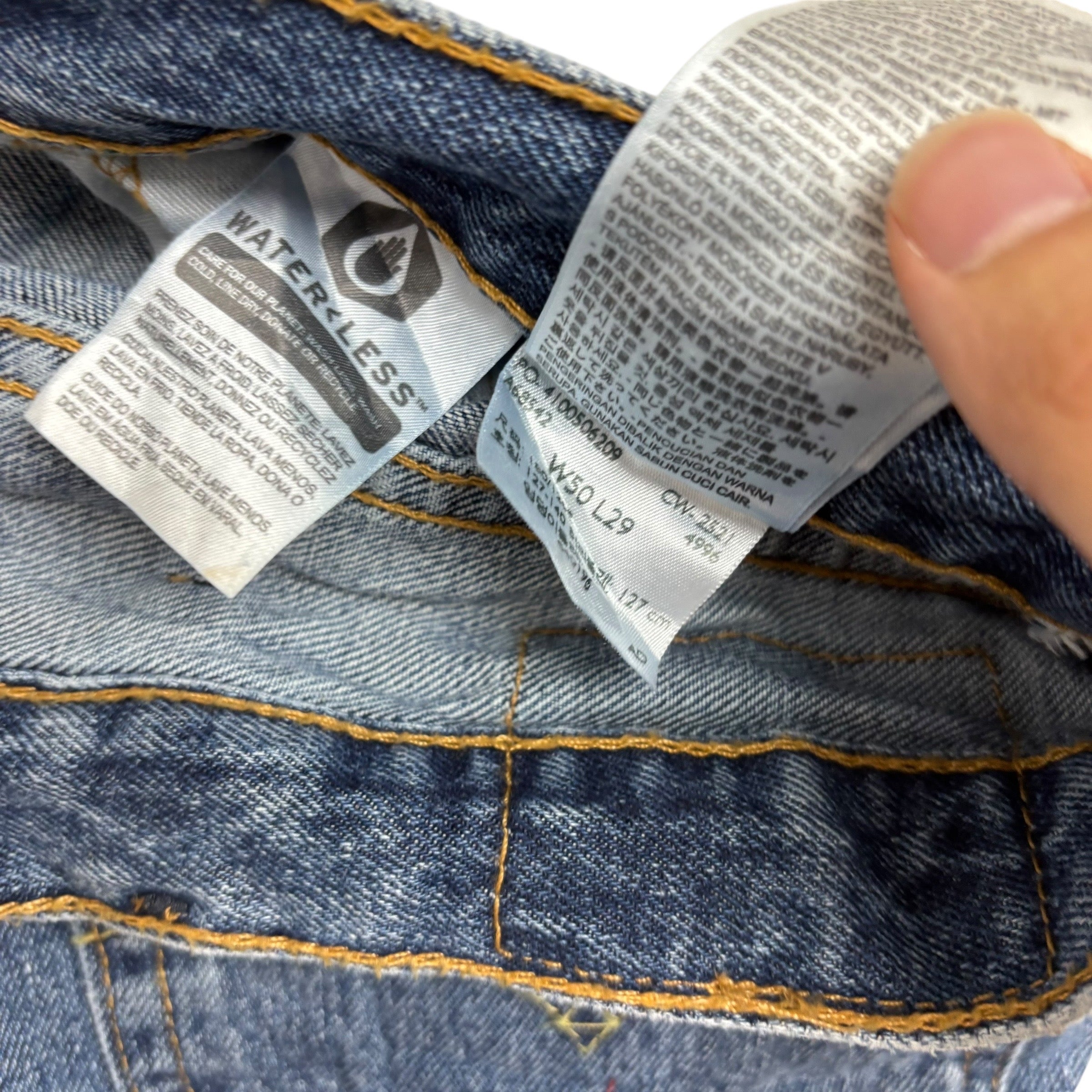 Levis 550 Jeans W50 L29 Mens Mid Blue Baggy Relaxed Straight Fit Denim