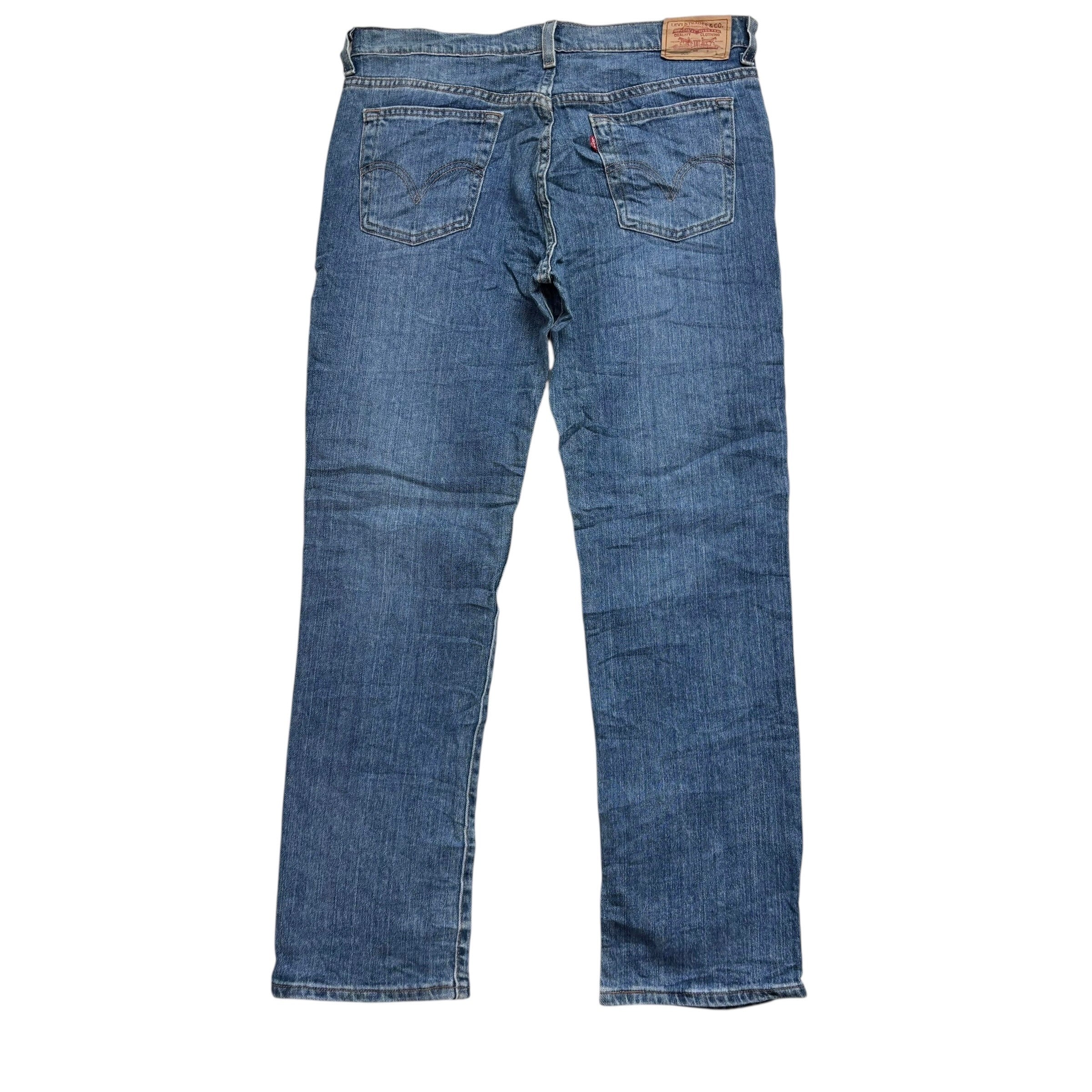 Levis 505 Jeans W34 L30 Womens Regular Straight Mid Blue Stretch Vintage (E)