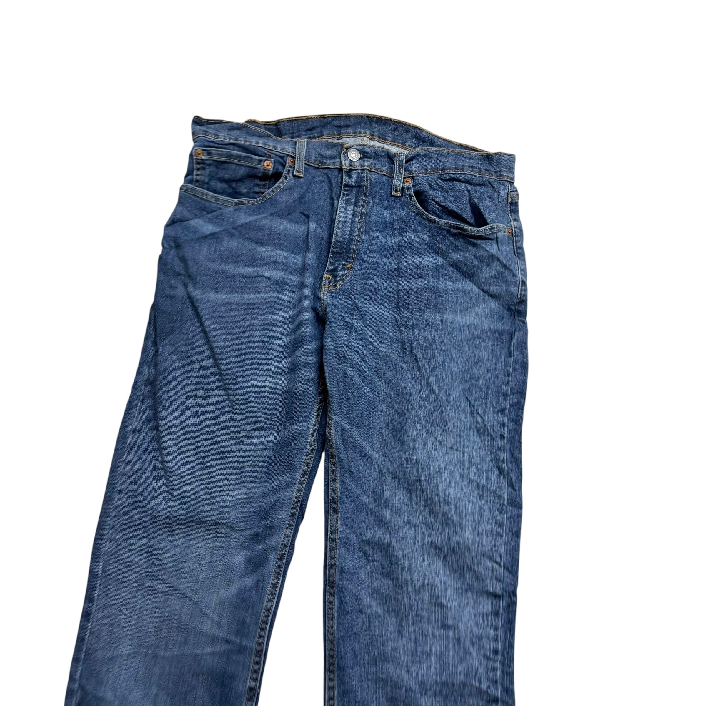 Levis 559 Jeans W34 L32 Mens Mid Blue Regular Straight Fit Stretch Denim (E)