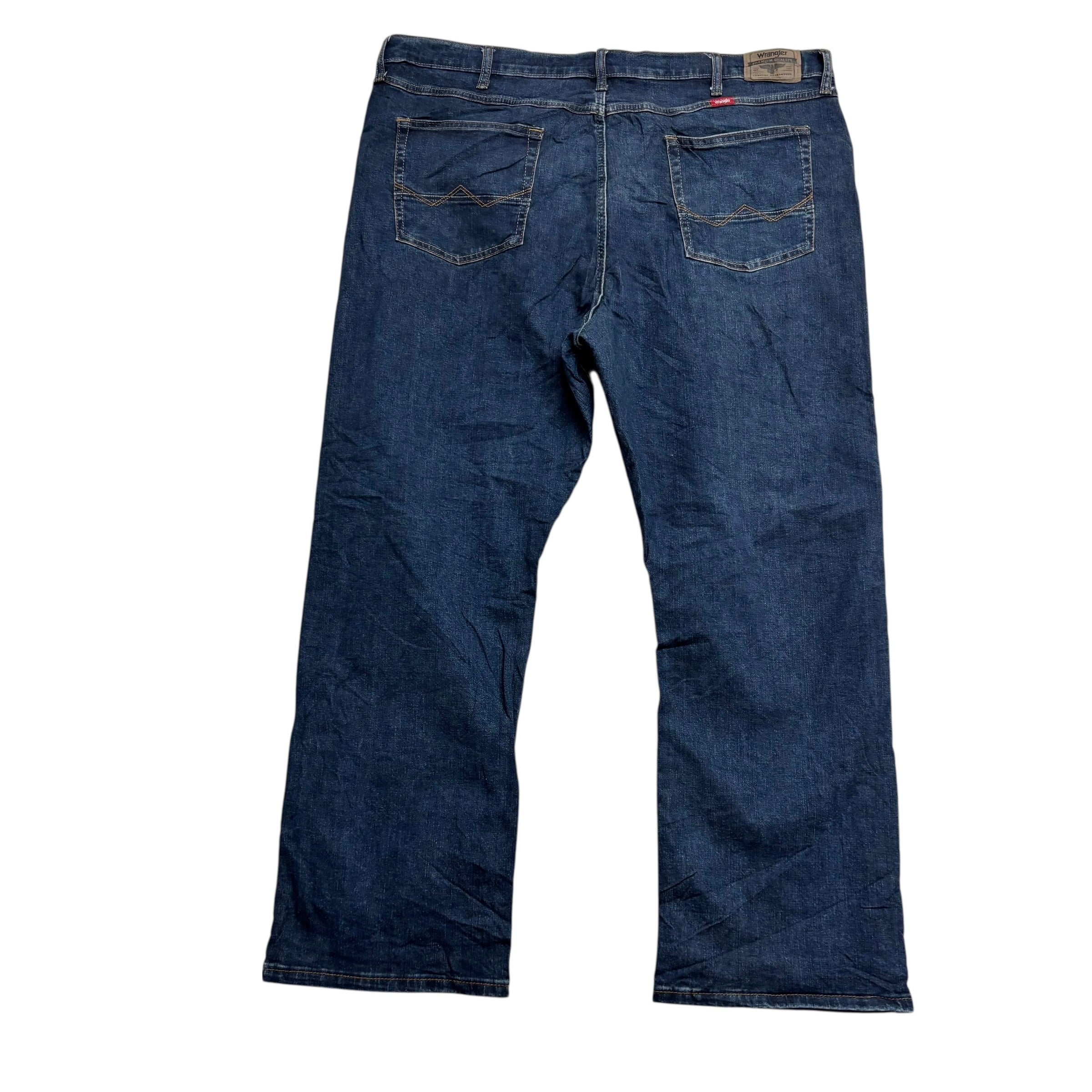 Wrangler Jeans W42 L30 Mens Dark Blue Relaxed Bootcut Fit Stretch Denim (E)