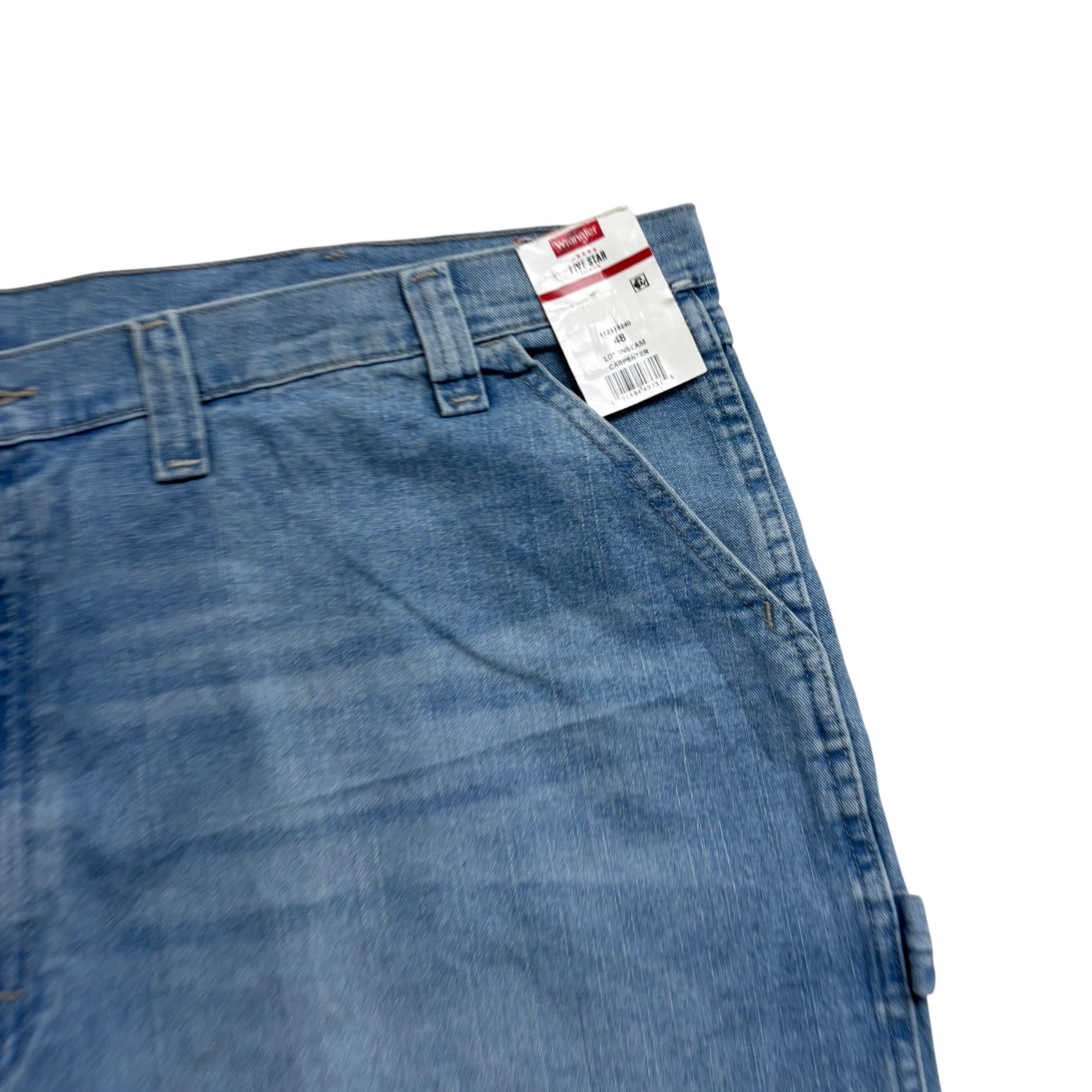 Wrangler Jorts W48 Mens Light Blue Denim Shorts Baggy Carpenter Stretch