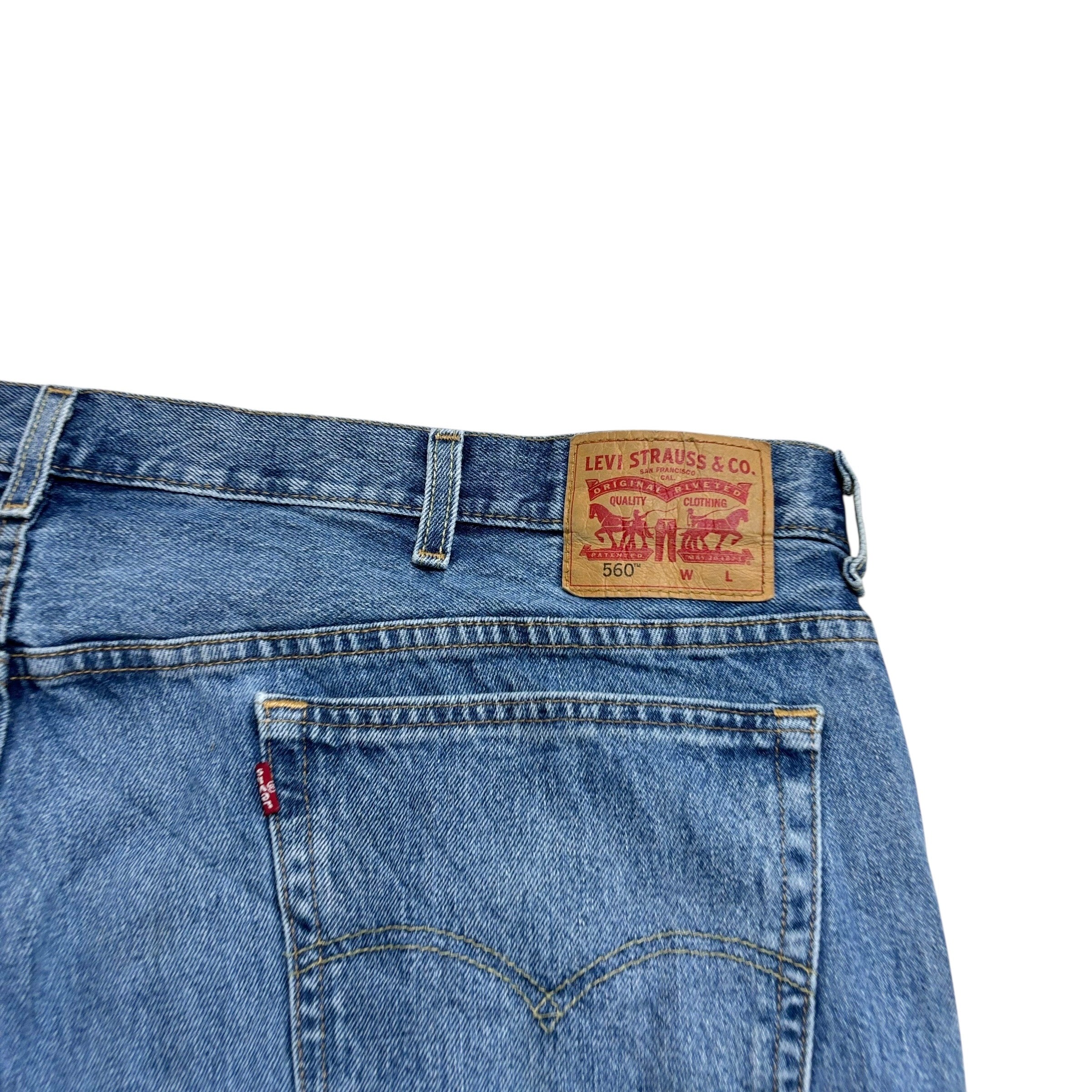 Levis 560 Jeans W50 L29 Mens Light Blue Baggy Relaxed Comfort Fit Denim (E)