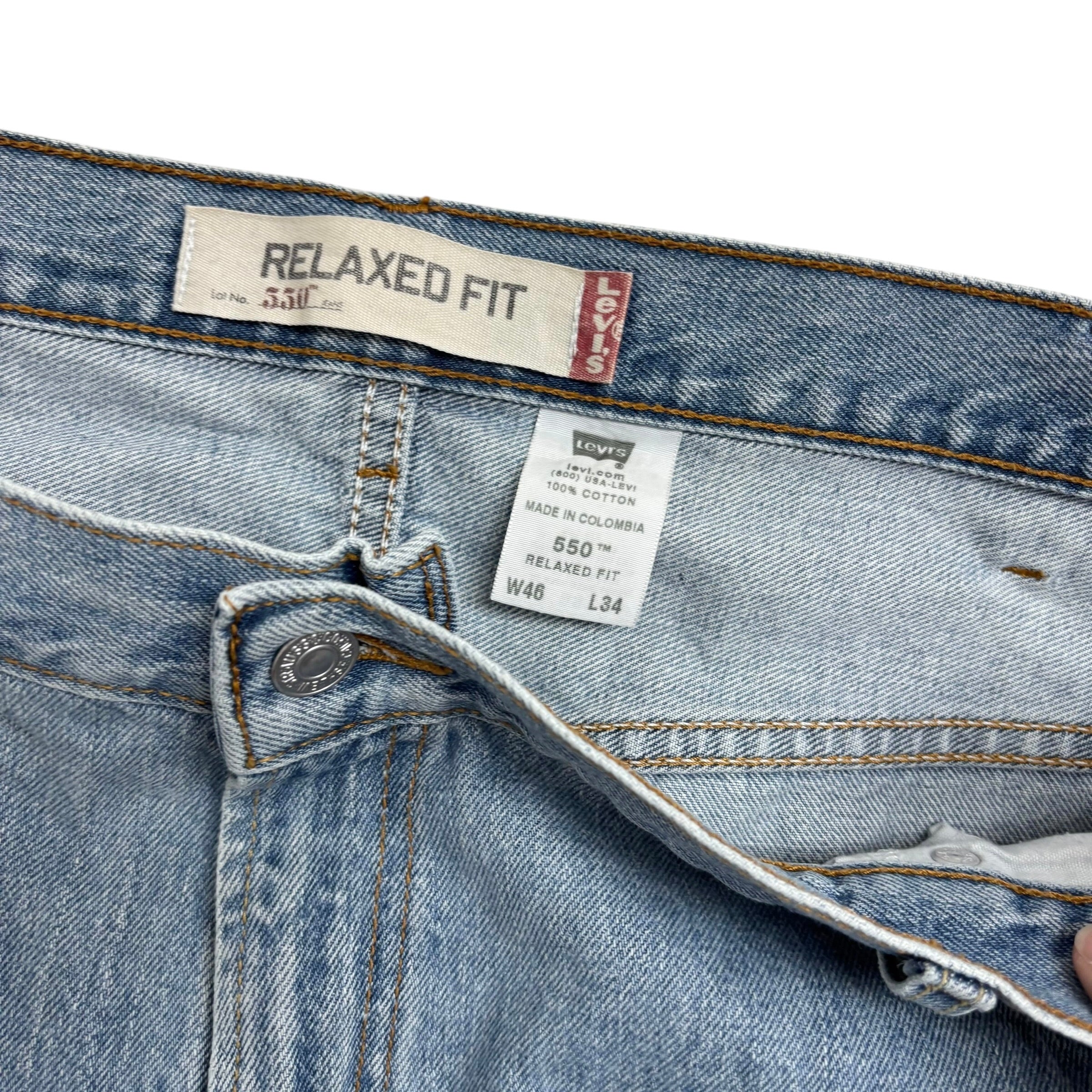 Levis 550 Jeans W46 L34 Mens Light Blue Baggy Relaxed Straight Vintage Denim (F)