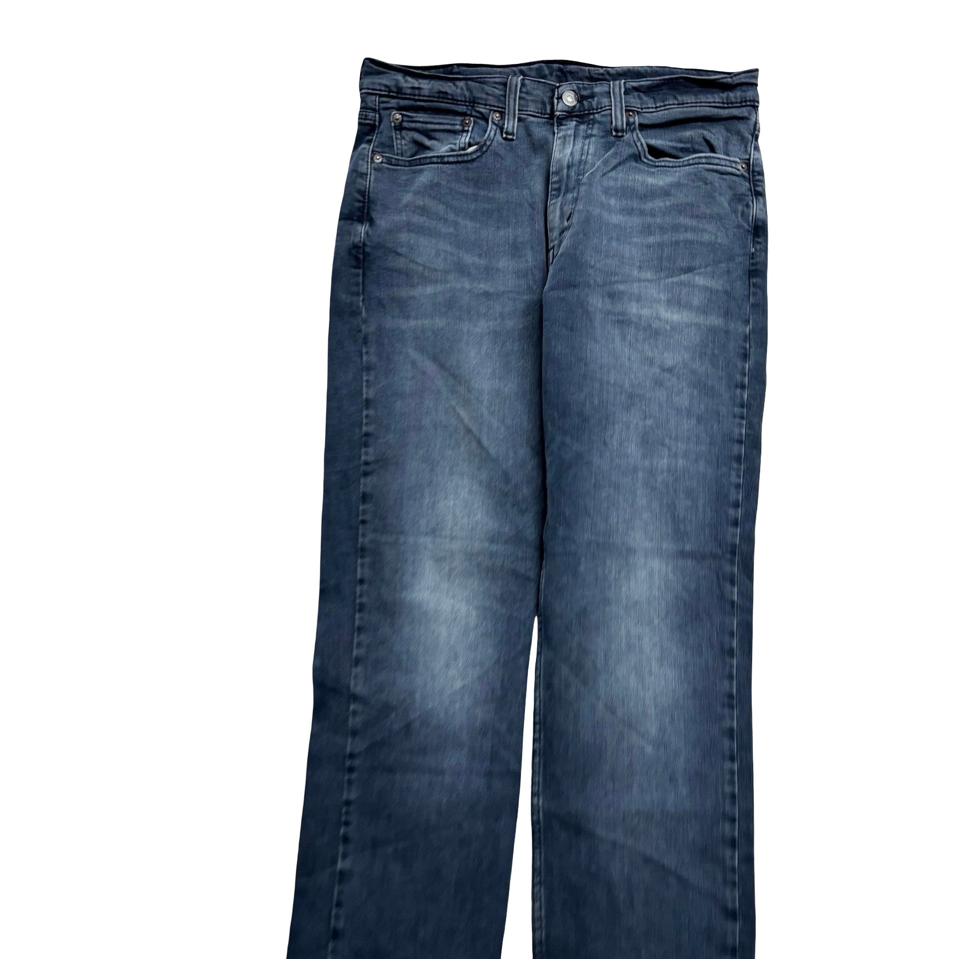 Levis 514 Jeans W32 L32 Mens Navy Blue Regular Straight Fit Stretch Denim (E)