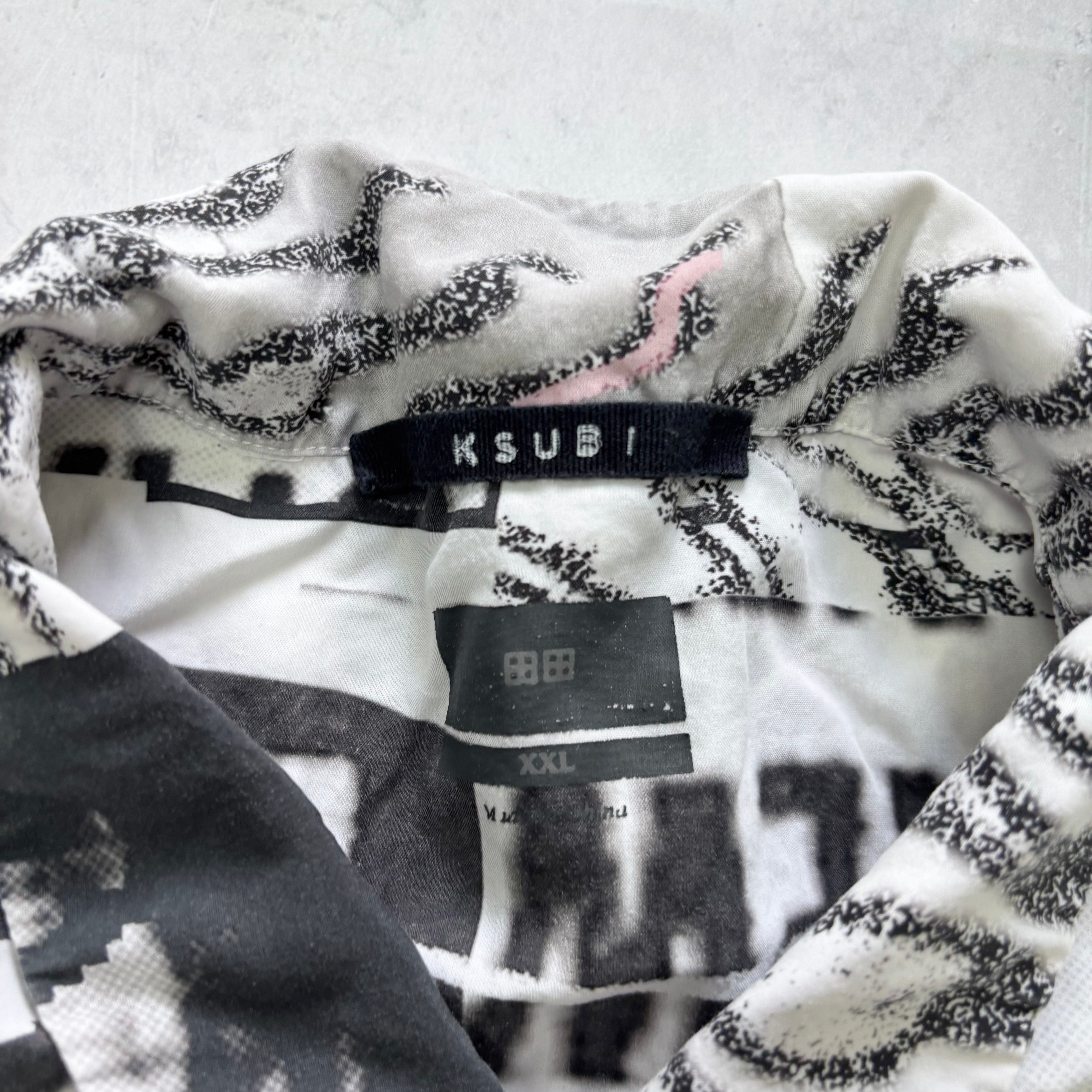 Ksubi Shirt Mens XXL White Funky Rave Short Sleeve Lyocell (E)
