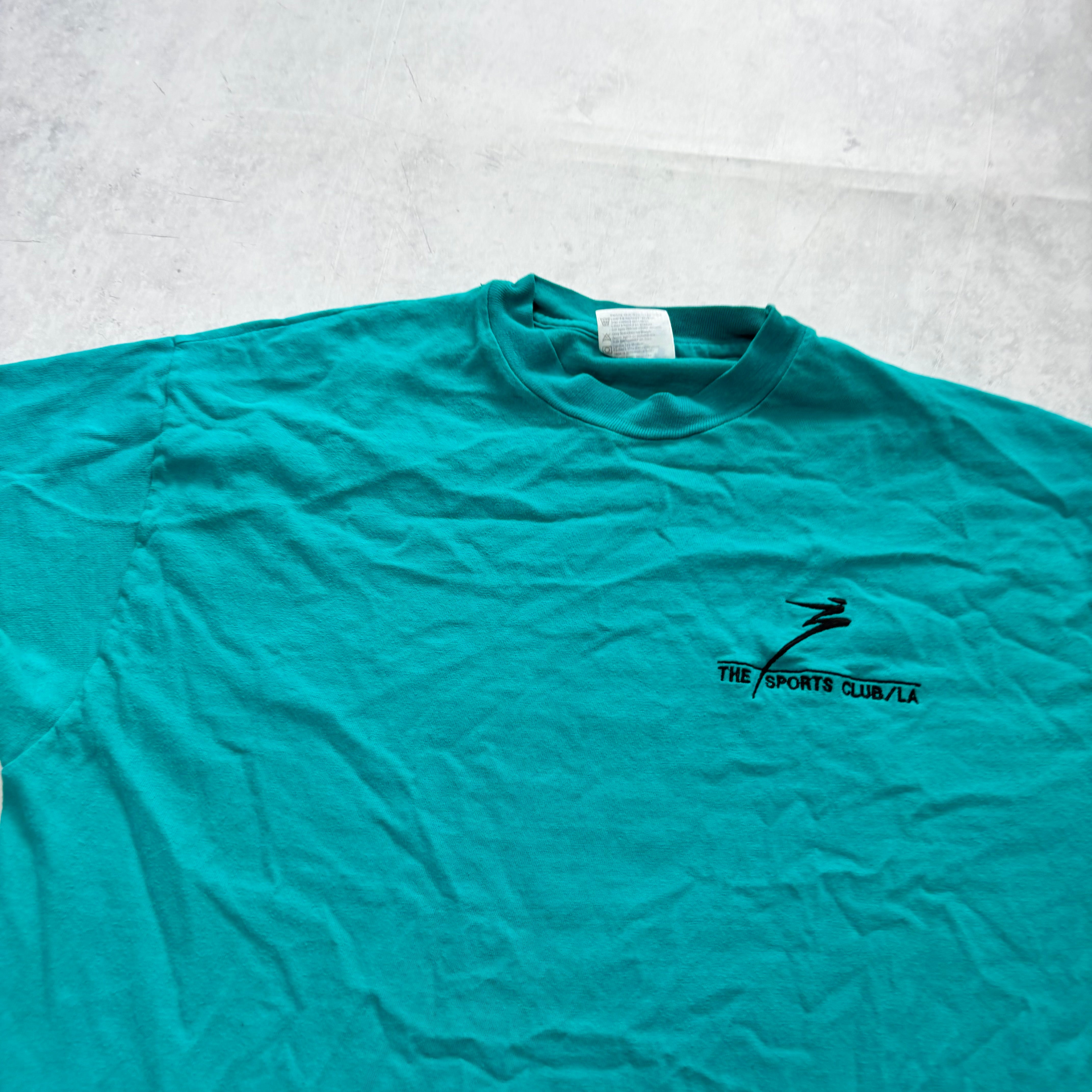 Vintage T Shirt Mens Large Blue Single Stitch Graphic Print 90s USA (E)