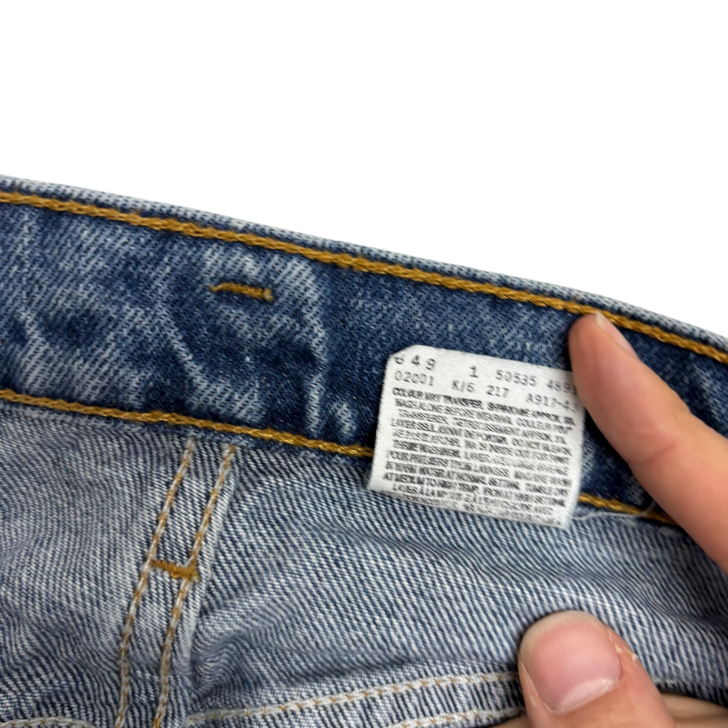 Levis 535 Jeans W33 L34 Mens Mid Blue Relaxed Straight Fit Vintage Denim