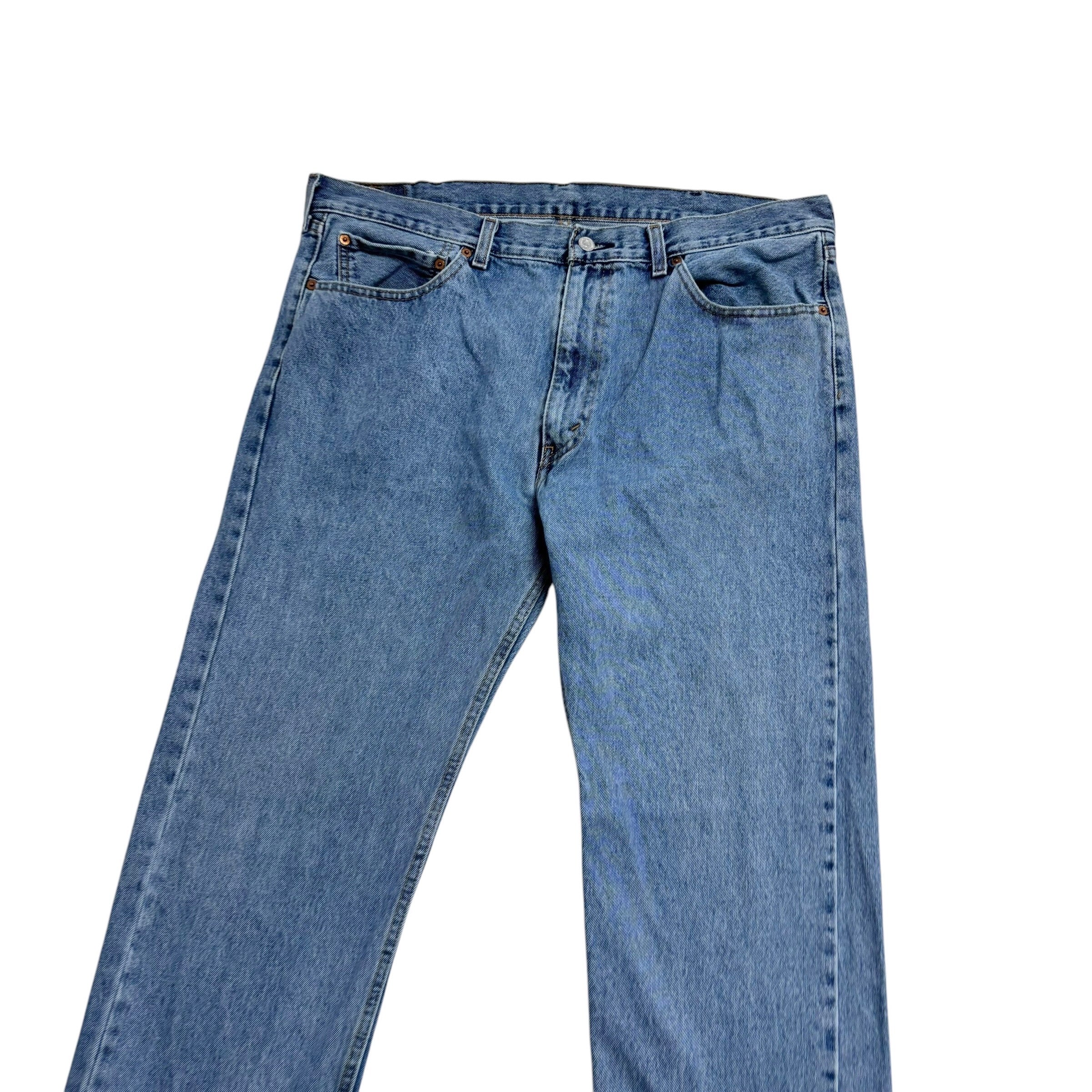 Levis 505 Jeans W38 L34 Mens Light Blue Regular Straight Fit Denim