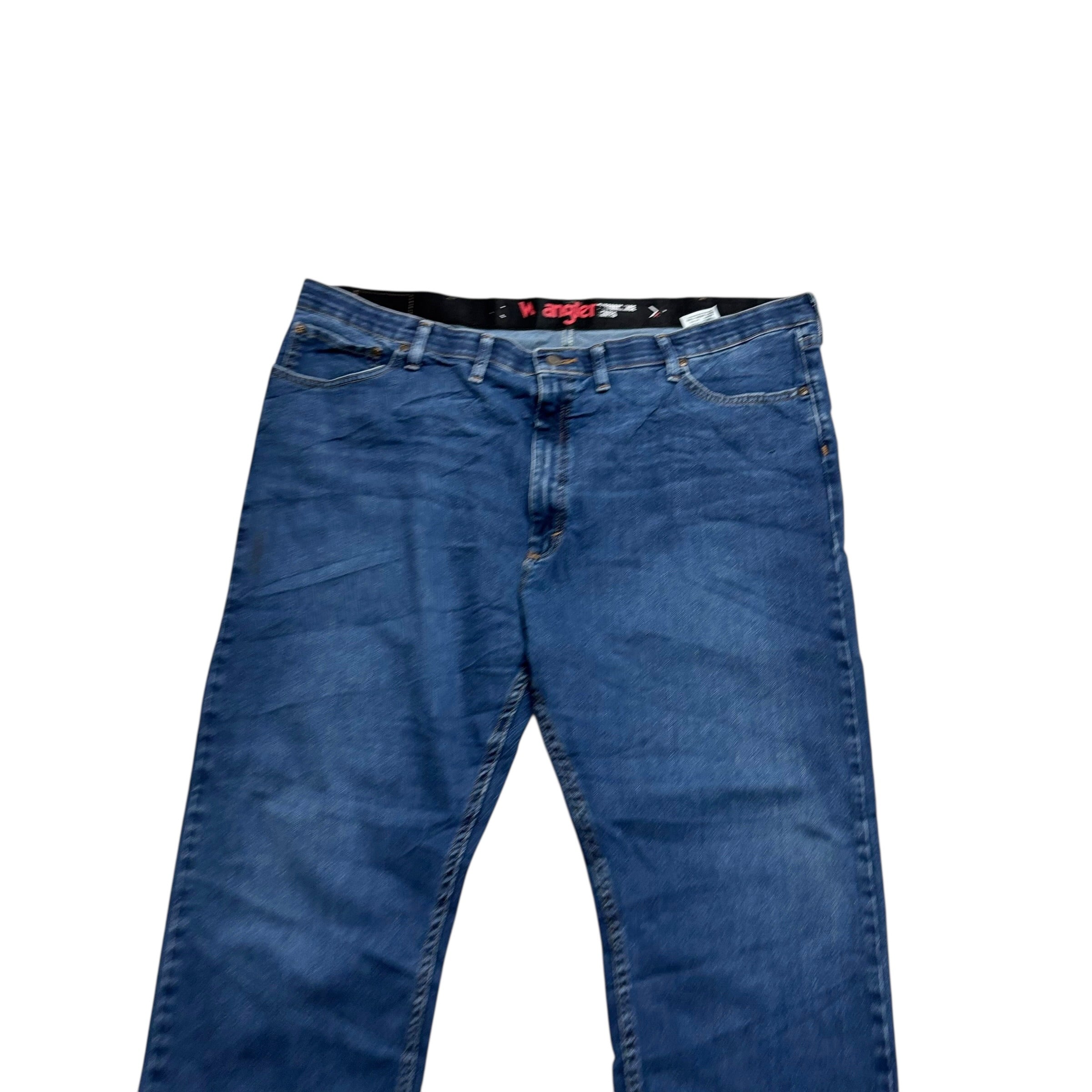 Wrangler Jeans W46 L30 Mens Dark Blue Regular Straight Fit Stretch Denim (E)