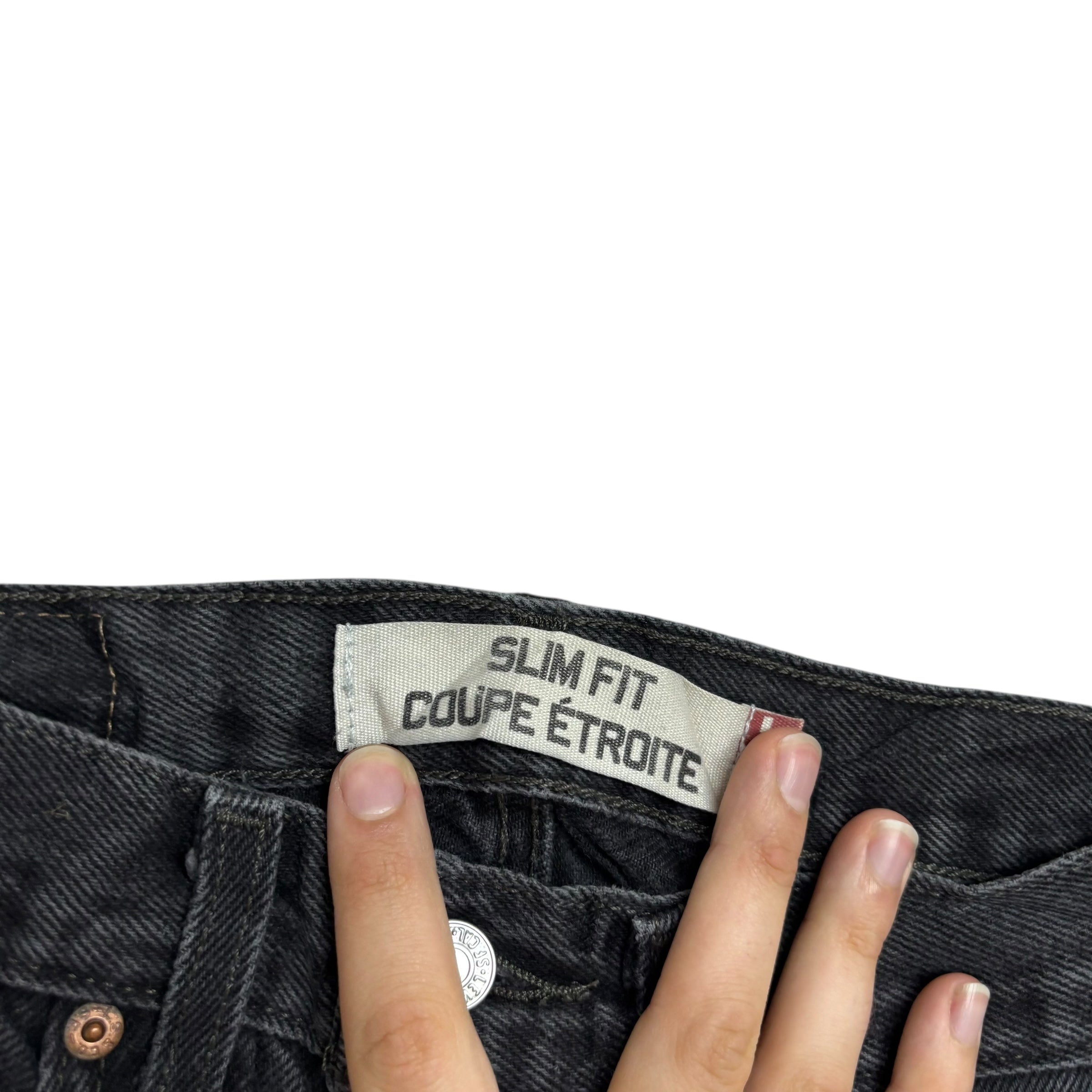 Levis 516 Jeans W27 L32 Mens Black Regular Straight Fit Vintage Denim (E)