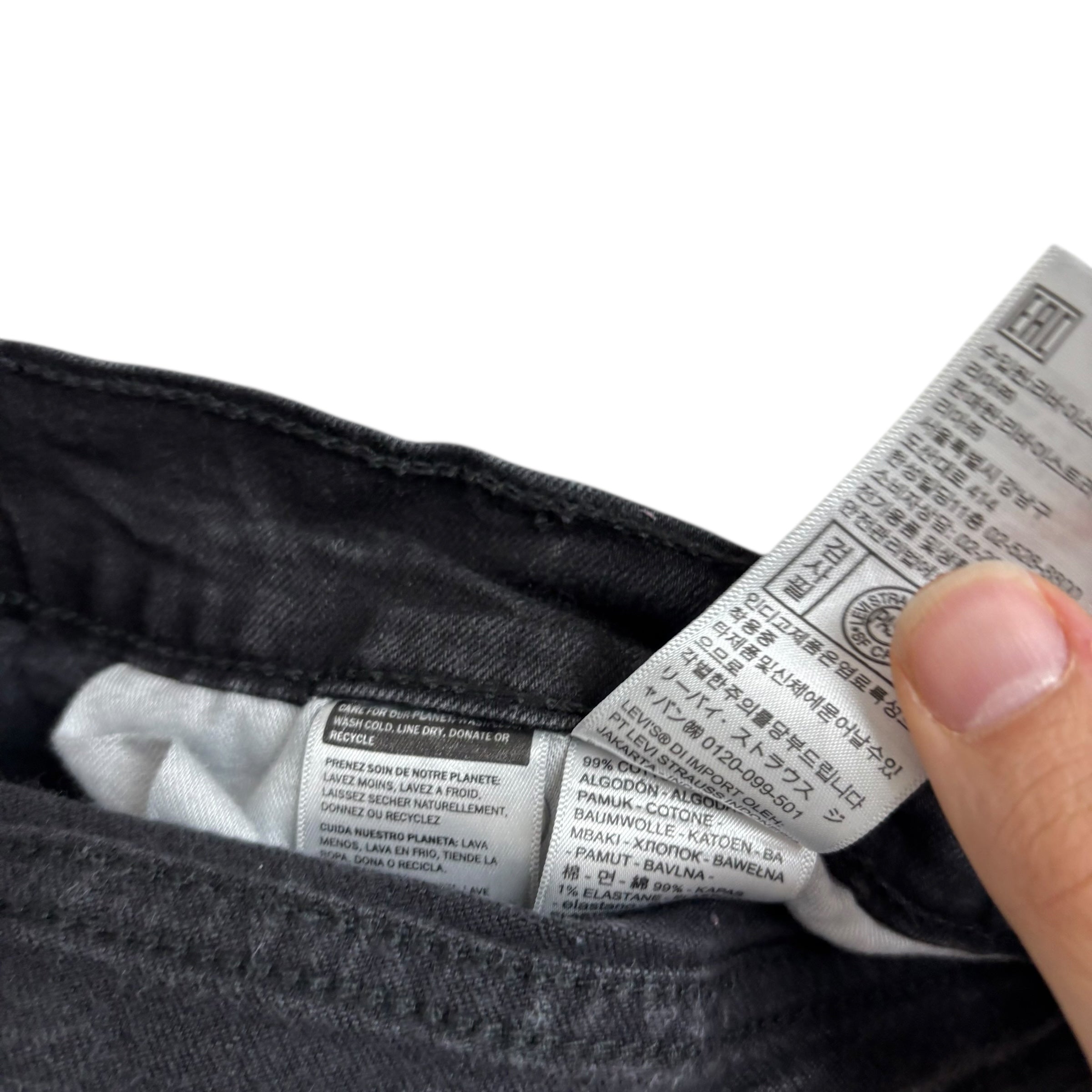 Levis 541 Jeans W44 L28 Mens Black Athletic Tapered Fit Stretch Denim (E)