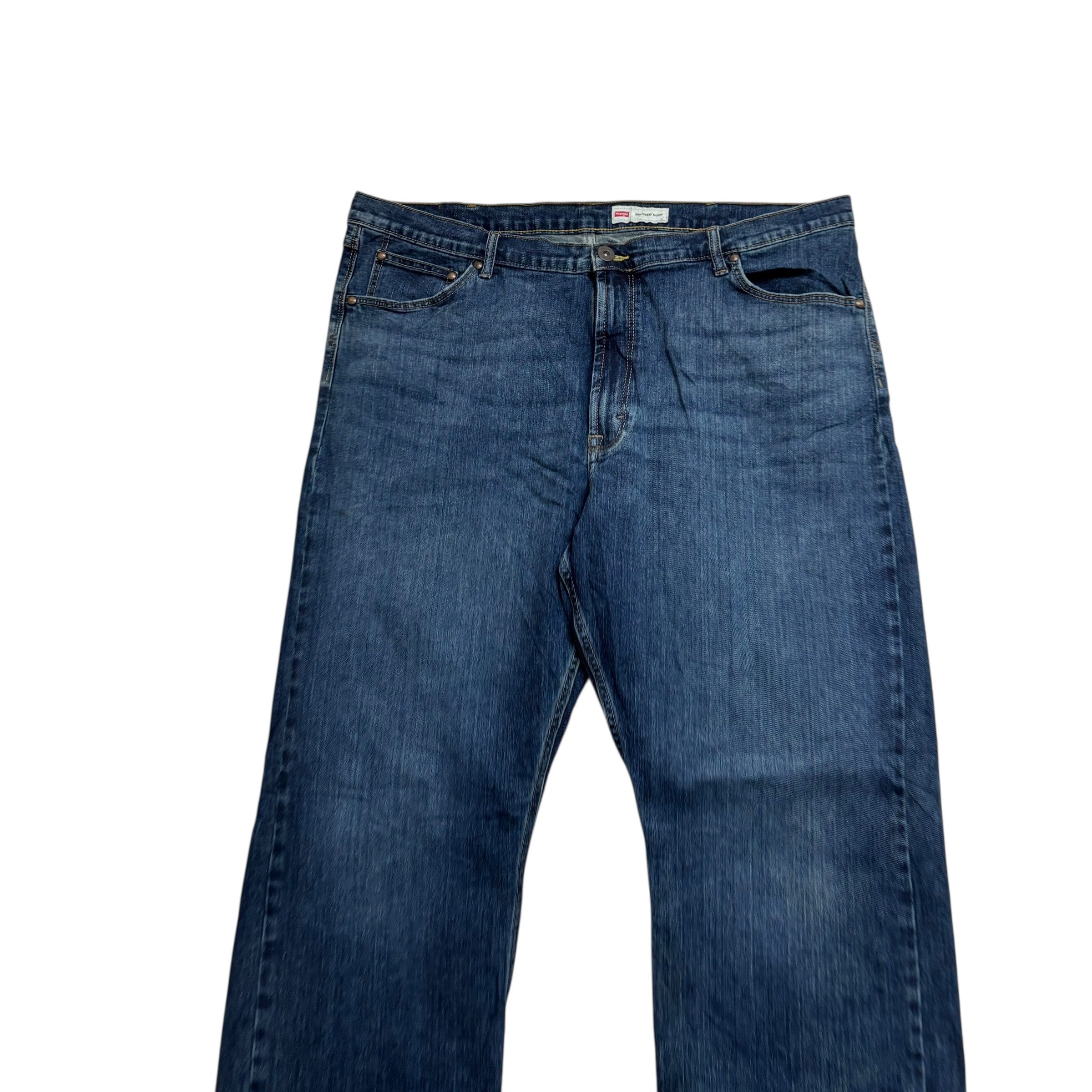 Wrangler Jeans W40 L32 Mens Dark Blue Relaxed Bootcut Fit Stretch Denim (E)