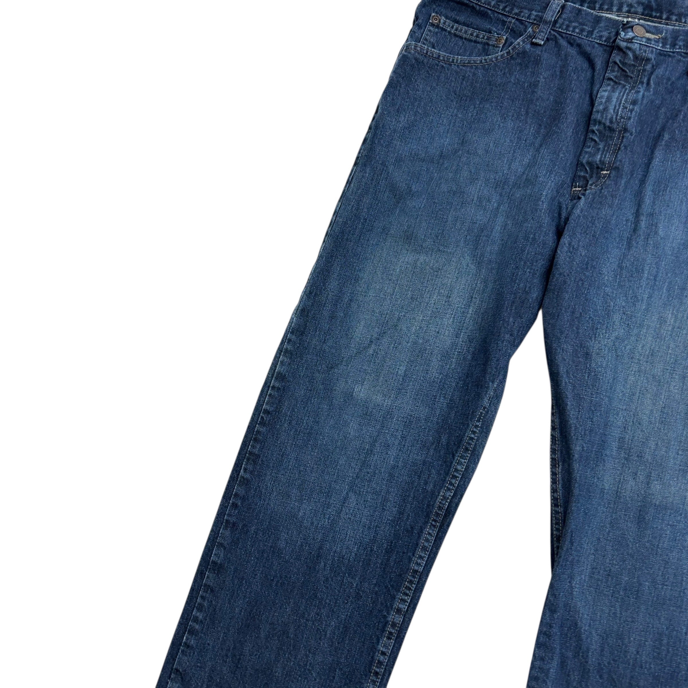 Wrangler Jeans W40 L30 Mens Dark Blue Relaxed Straight Fit Denim