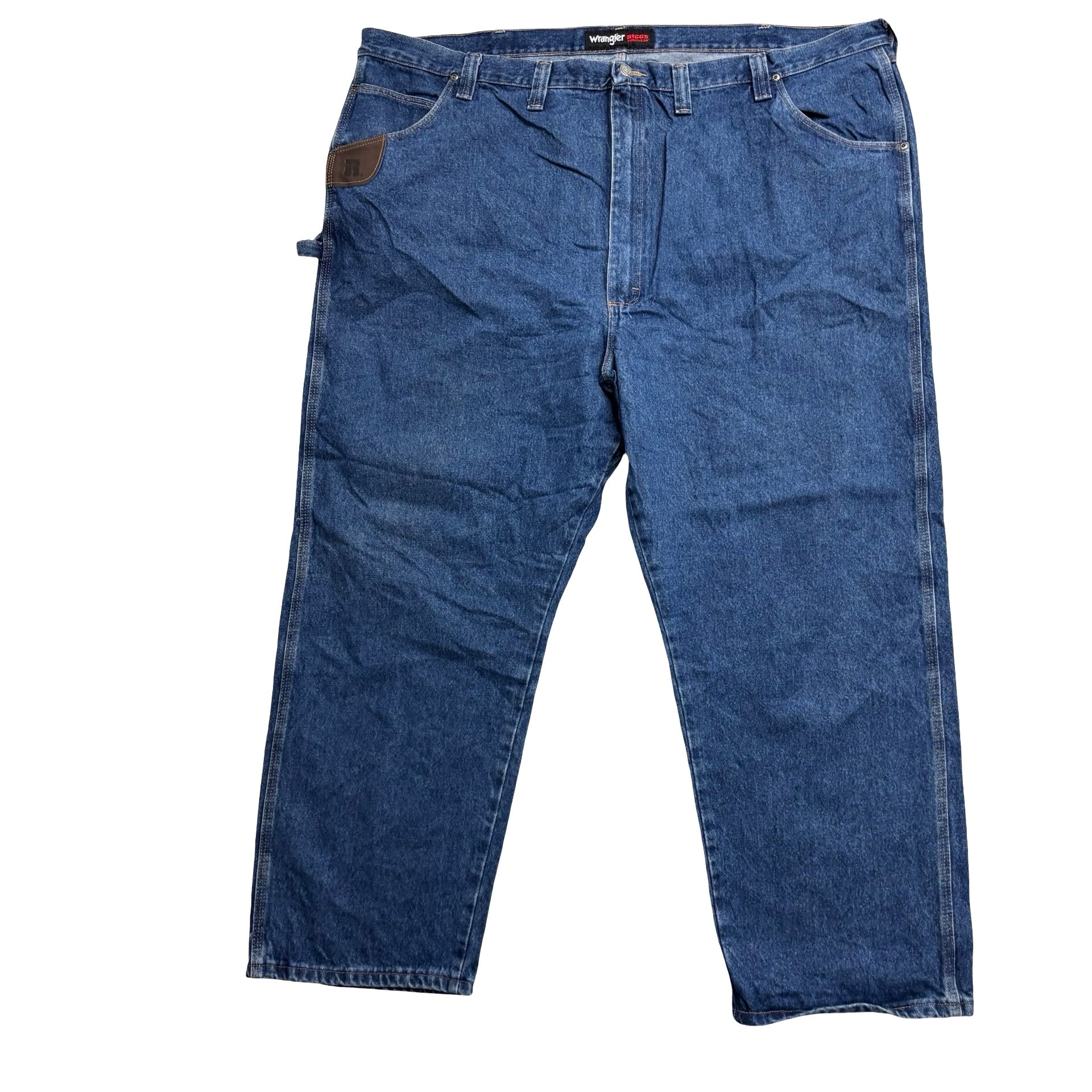 Wrangler Carpenter Jeans W52 L30 Mens Mid Blue Baggy Relaxed Fit Vintage (E)